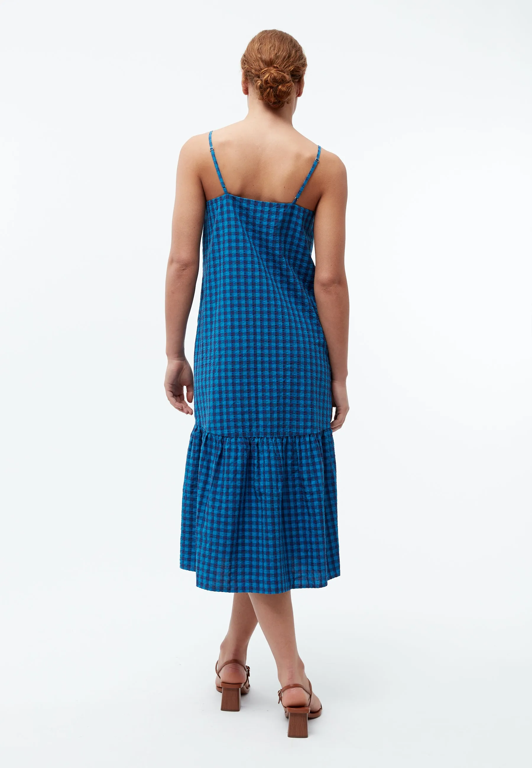GBBRITNEY strap dress made of organic cotton seersucker - Gentle Blue / Nightshade Blue (Structure) Givn Berlin