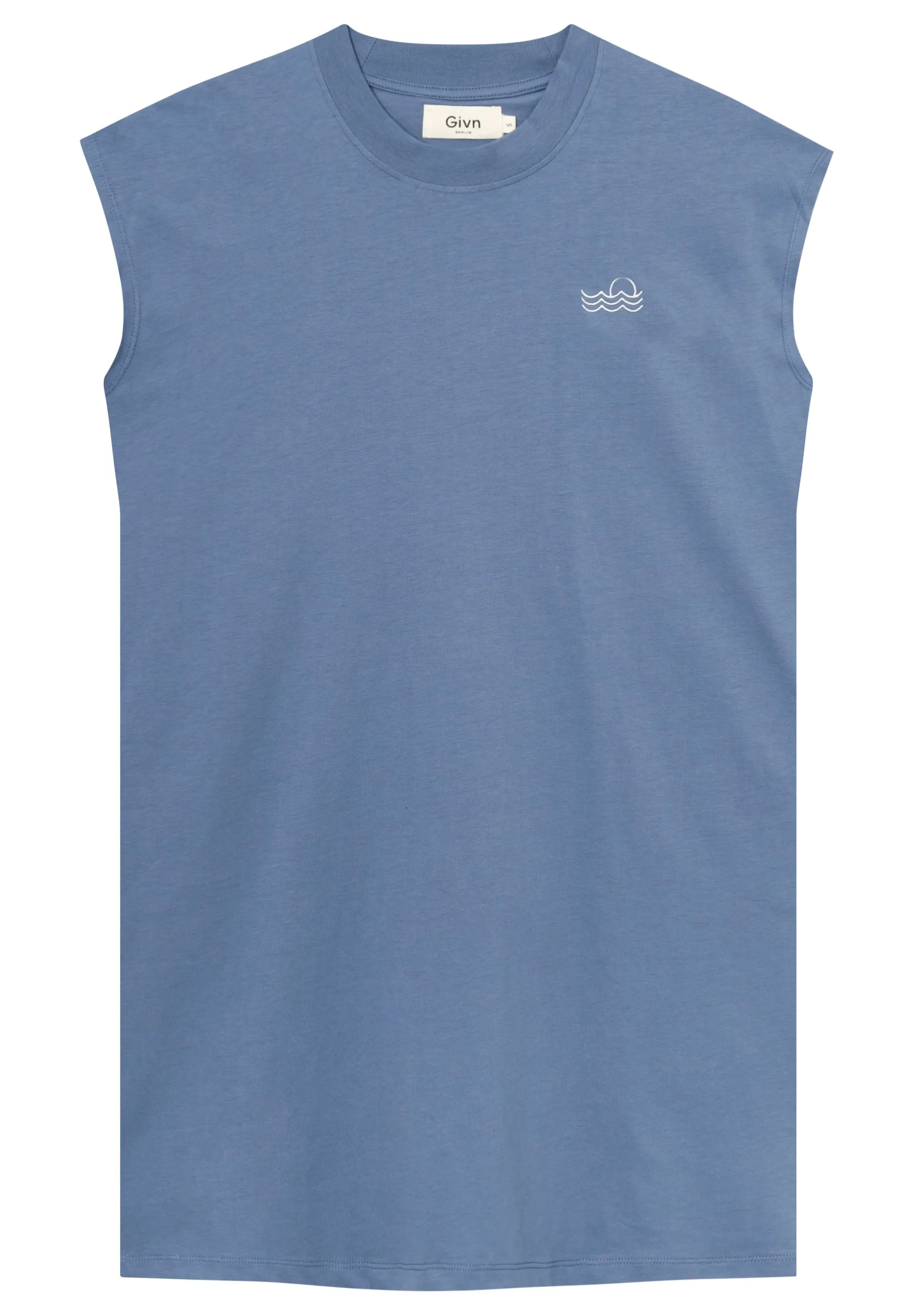 GBCAITY (SeaSun) Relaxed Fit Jersey Dress Made From Organic Cotton - Steel Blue Givn Berlin