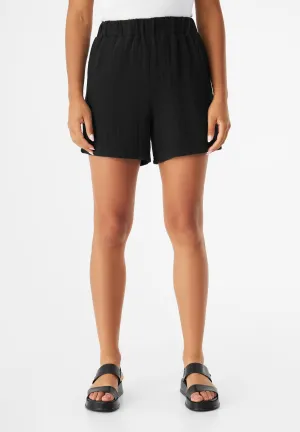 GBCLEO organic cotton muslin shorts with elastic waistband - Black (muslin) Givn Berlin