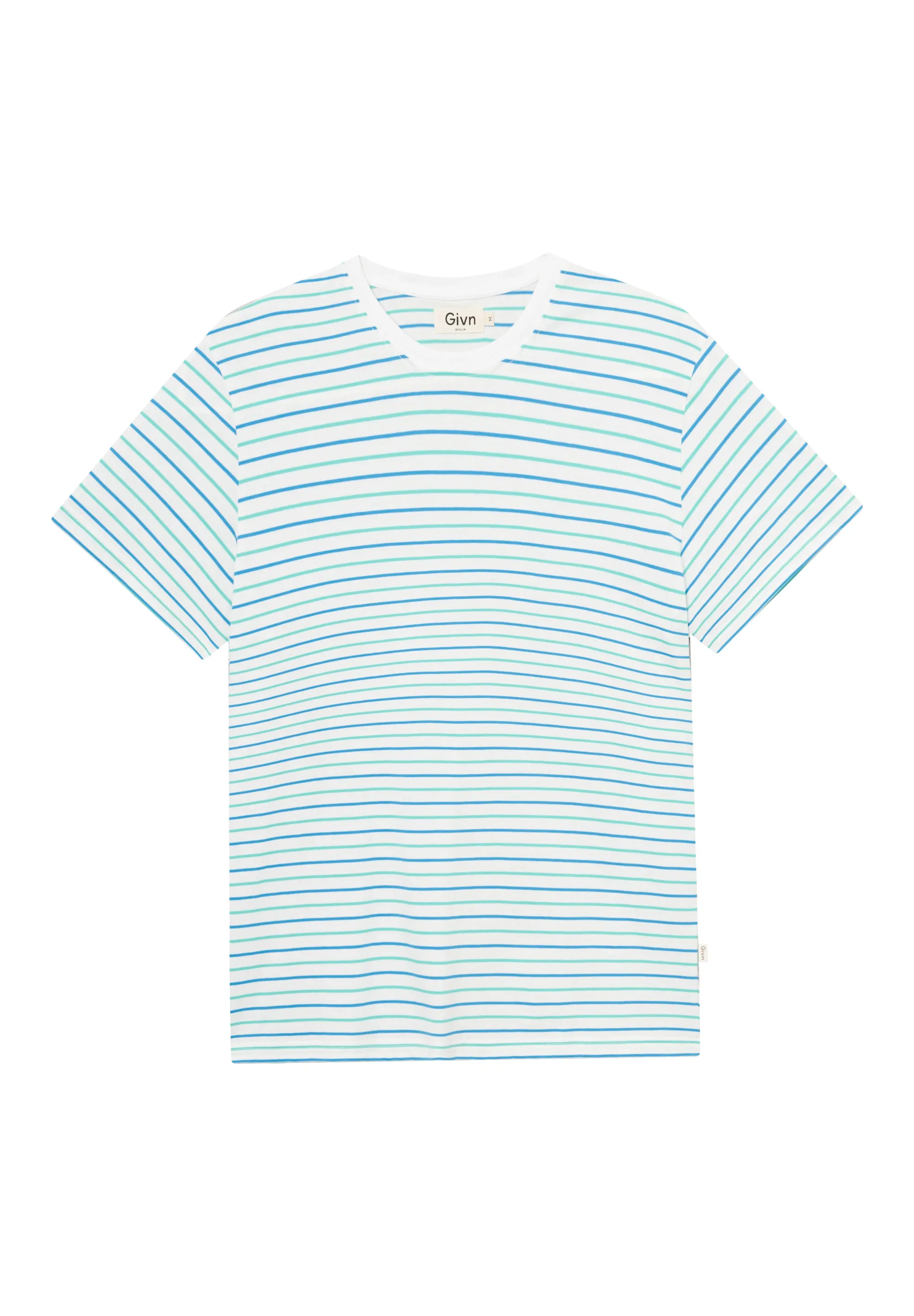 GBCOLBY T-shirt Made From Organic Cotton - Green / Blue (Stripes) Givn Berlin