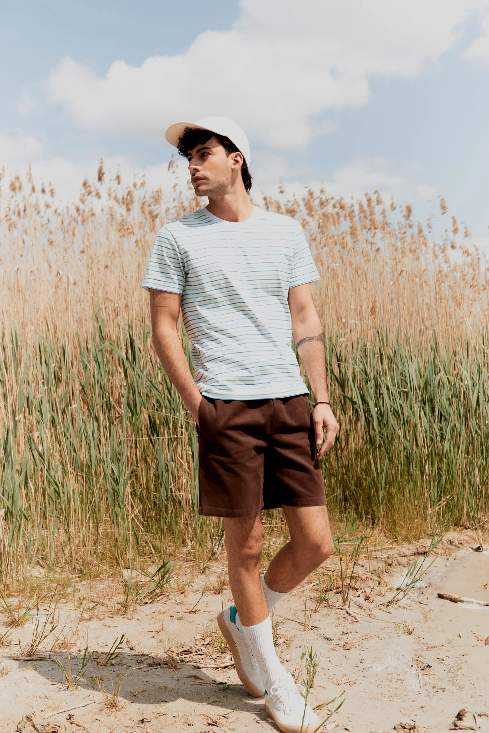 GBCOLBY T-shirt Made From Organic Cotton - Green / Blue (Stripes) Givn Berlin