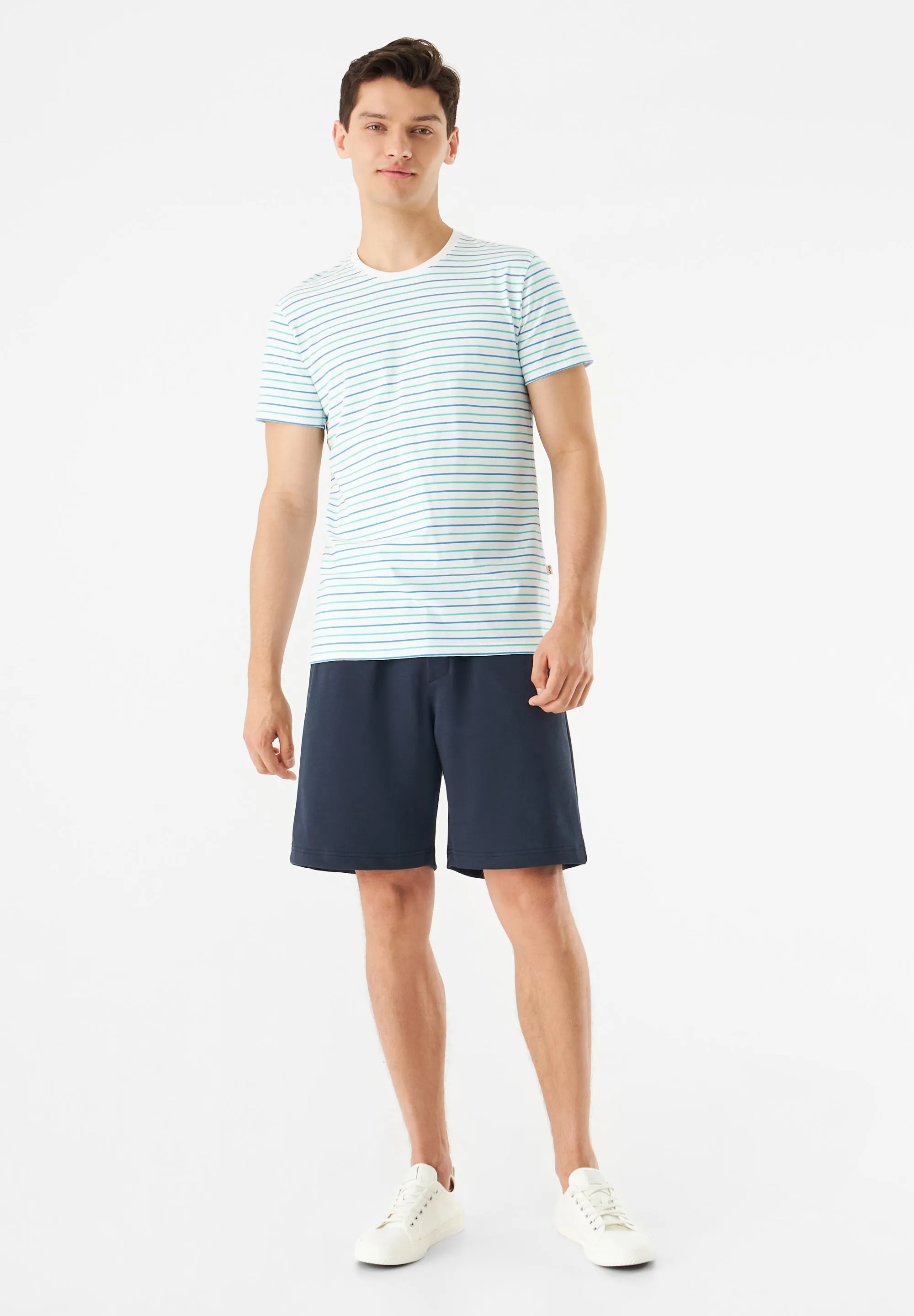 GBCOLBY T-shirt Made From Organic Cotton - Green / Blue (Stripes) Givn Berlin