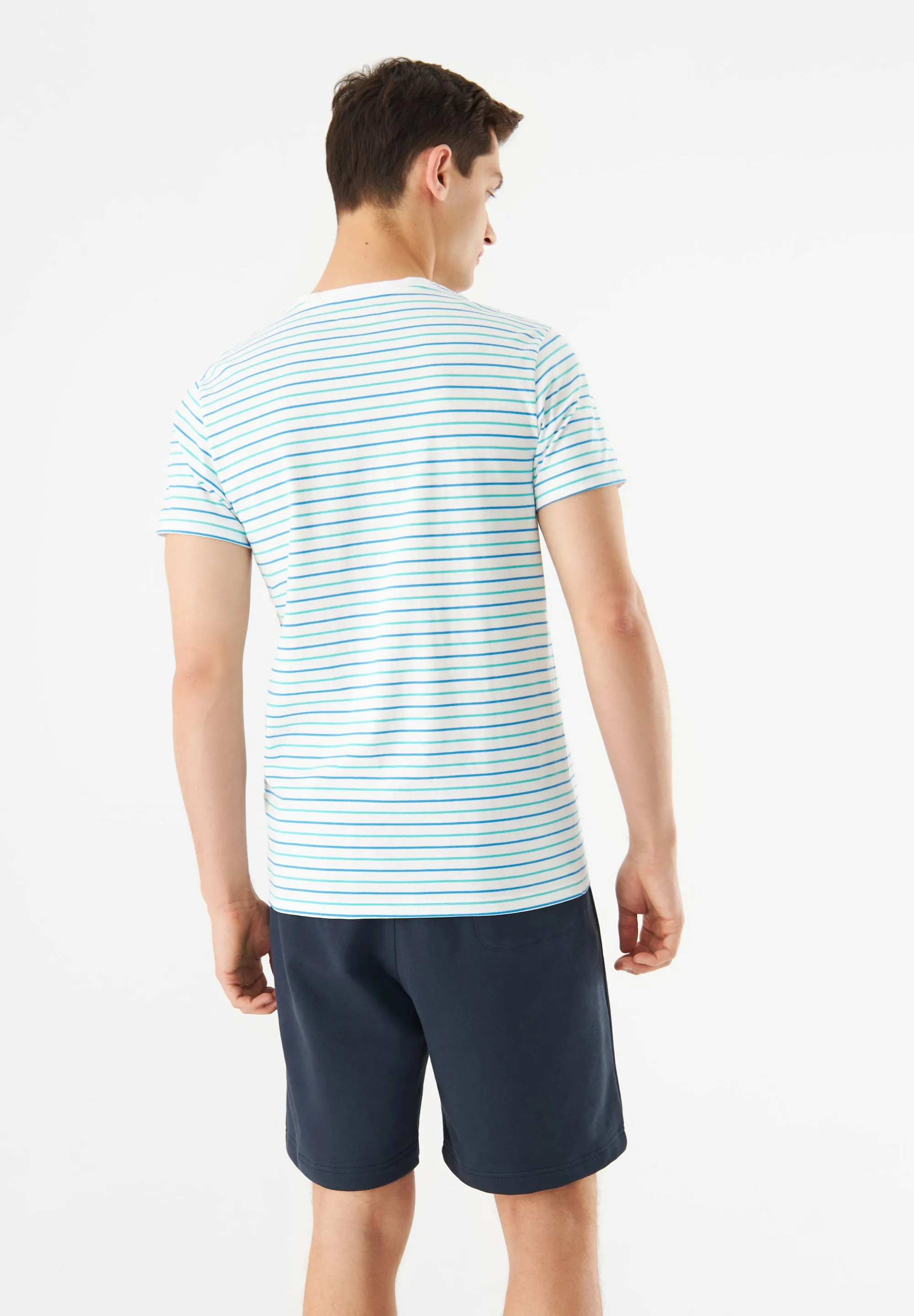 GBCOLBY T-shirt Made From Organic Cotton - Green / Blue (Stripes) Givn Berlin