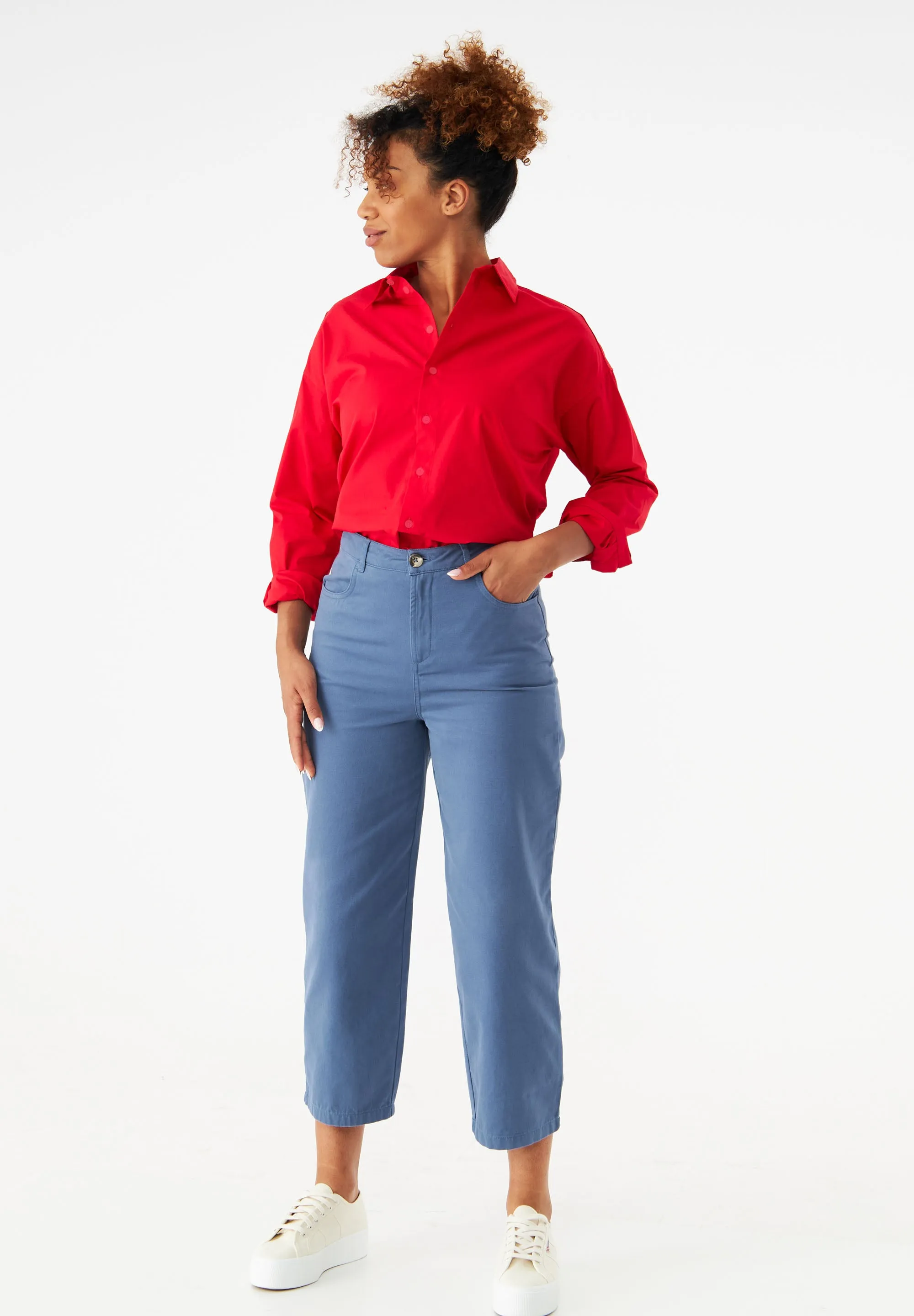 GBCOSIMA Loose Fit Blouse In Organic Cotton - Strawberry Givn Berlin