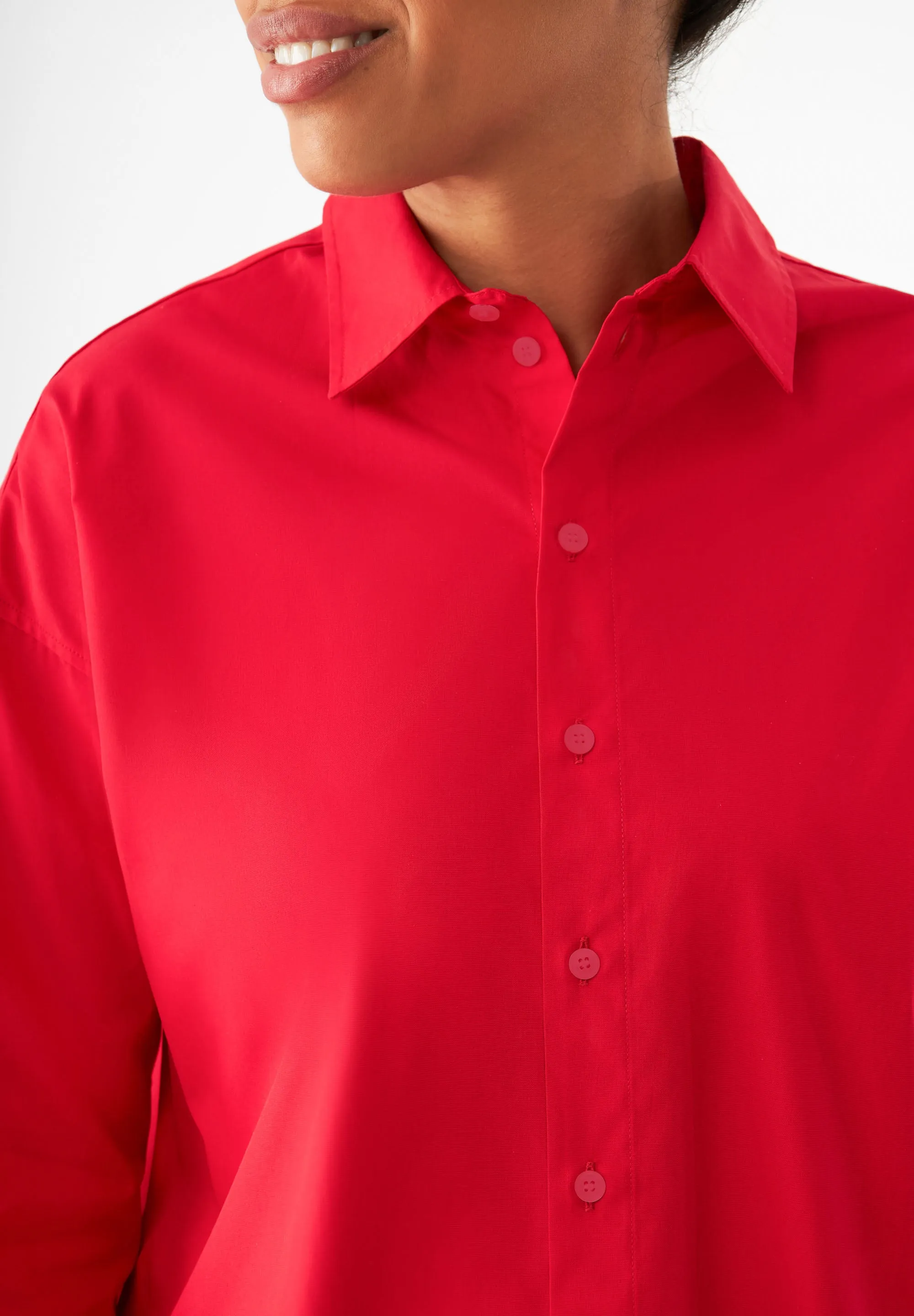 GBCOSIMA Loose Fit Blouse In Organic Cotton - Strawberry Givn Berlin