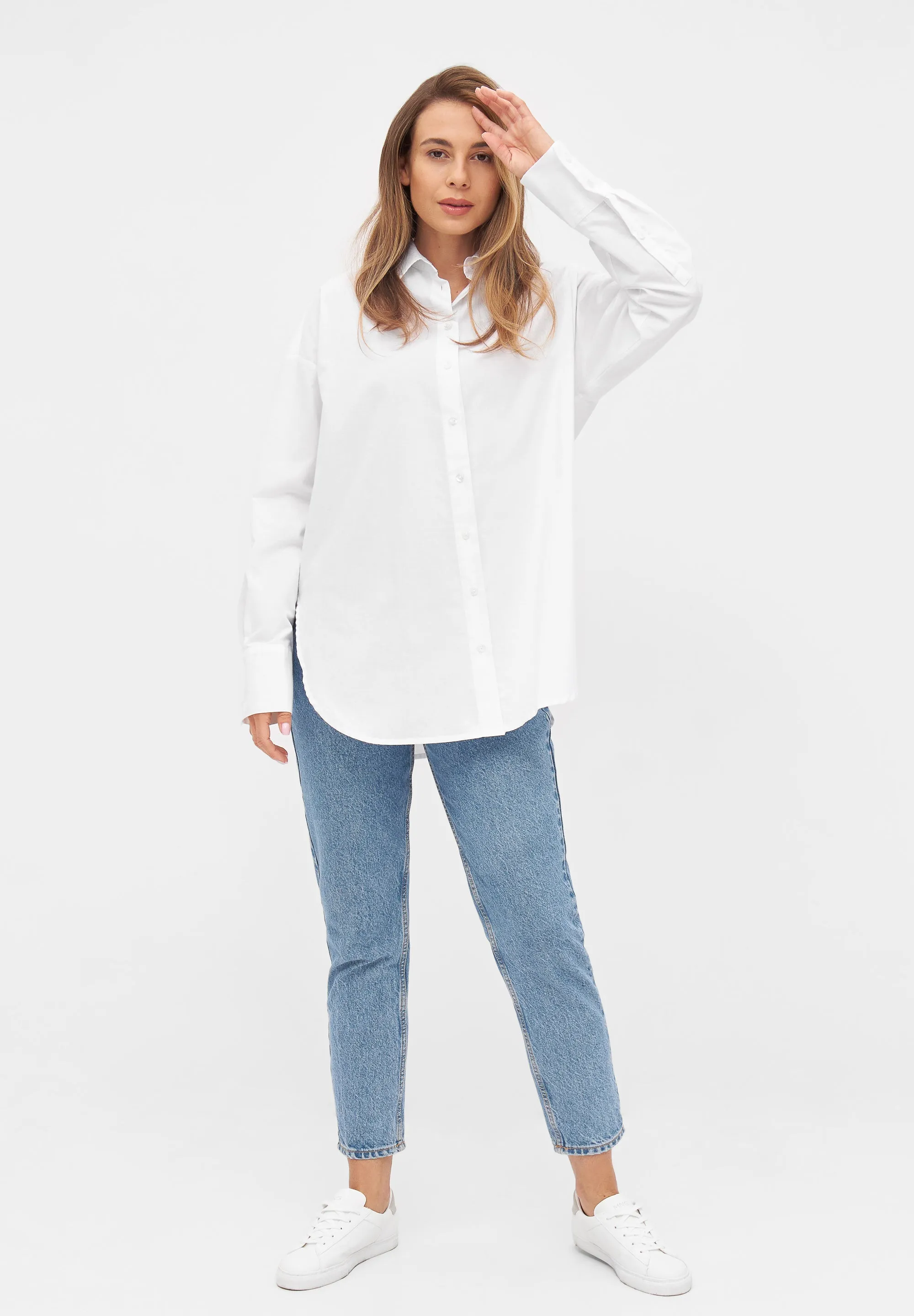 GBCOSIMA Loose Fit Blouse In Organic Cotton - White Givn Berlin