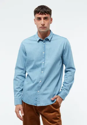 GBDEVIS denim shirt in organic cotton with classic turn-down collar - Light Blue (Denim) Givn Berlin