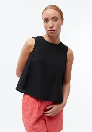 GBDOROTHY linen top with asymmetric back - Black (Linen) Givn Berlin