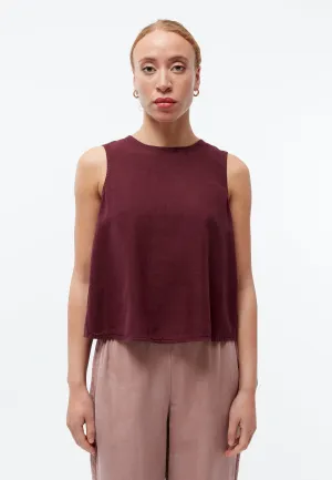 GBDOROTHY linen top with asymmetric back - Burgundy (Linen) Givn Berlin