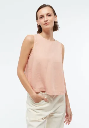 GBDOROTHY linen top with asymmetric back - Light Apricot (Linen) Givn Berlin