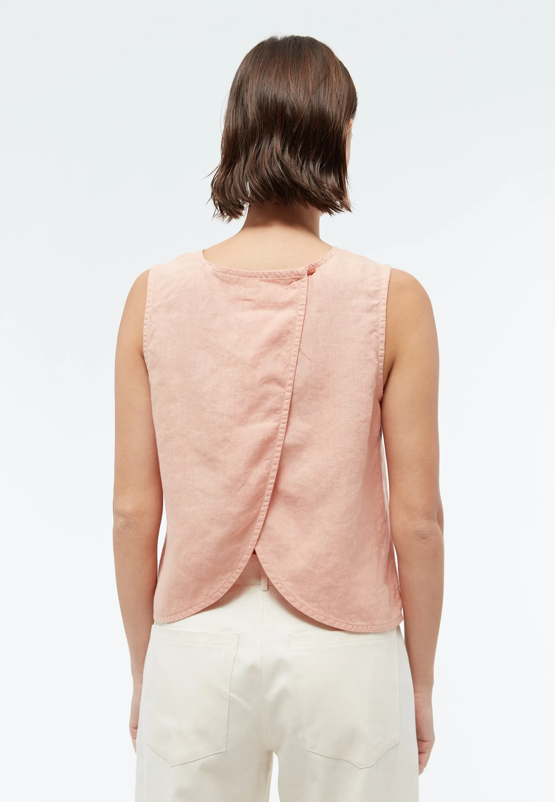 GBDOROTHY linen top with asymmetric back - Light Apricot (Linen) Givn Berlin
