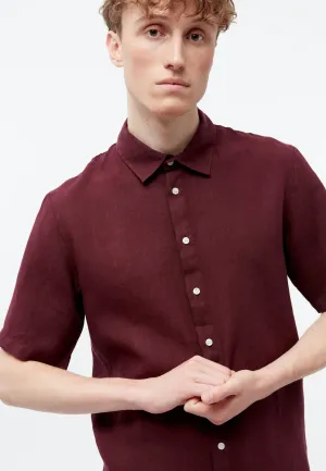 GBDYLAN regular linen short sleeve shirt - Burgundy (Linen) Givn Berlin