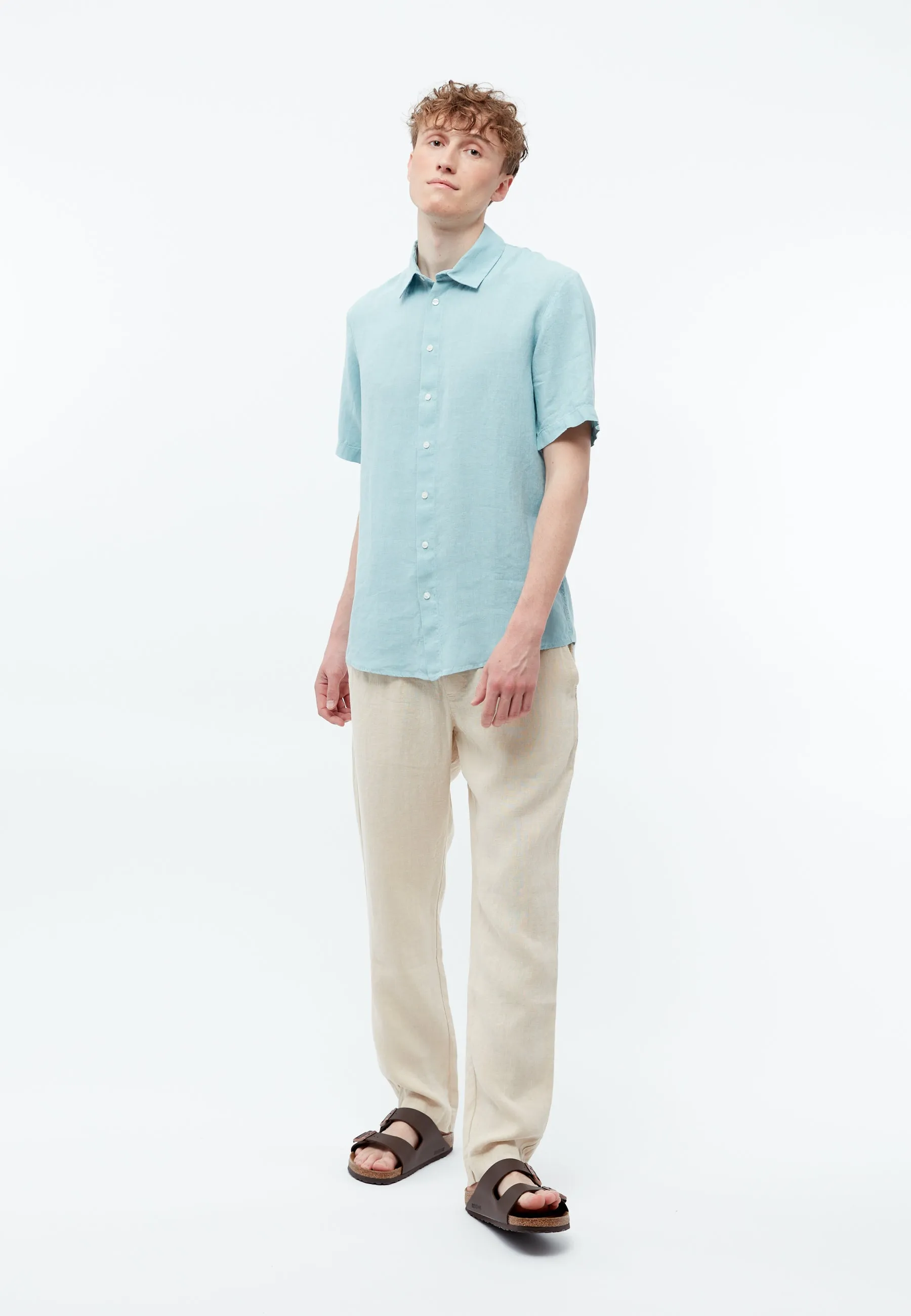 GBDYLAN regular linen short sleeve shirt - Irish Mint (Linen) Givn Berlin