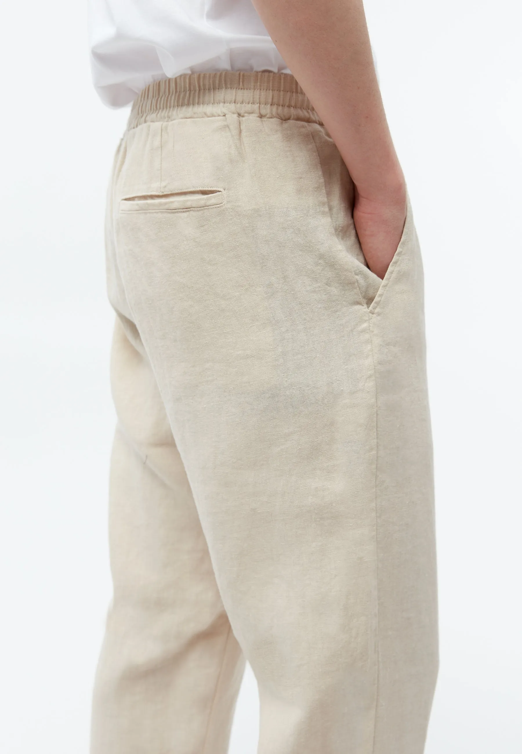 GBERIC Linen Chinos With Elastic Waistband - Beige (Linen) Givn Berlin