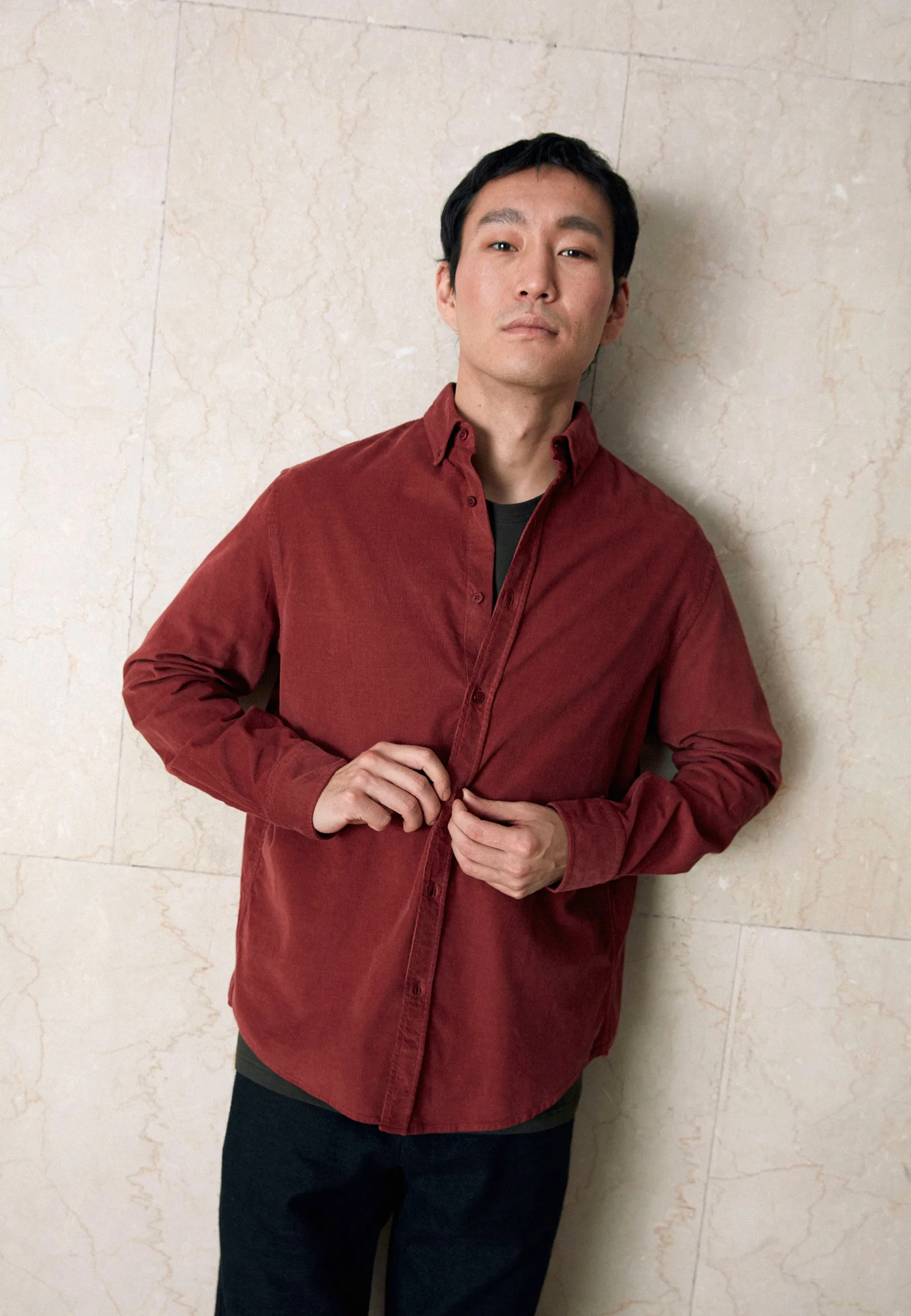 GBFABIO corduroy shirt made from organic cotton - cranberry (corduroy) Givn Berlin