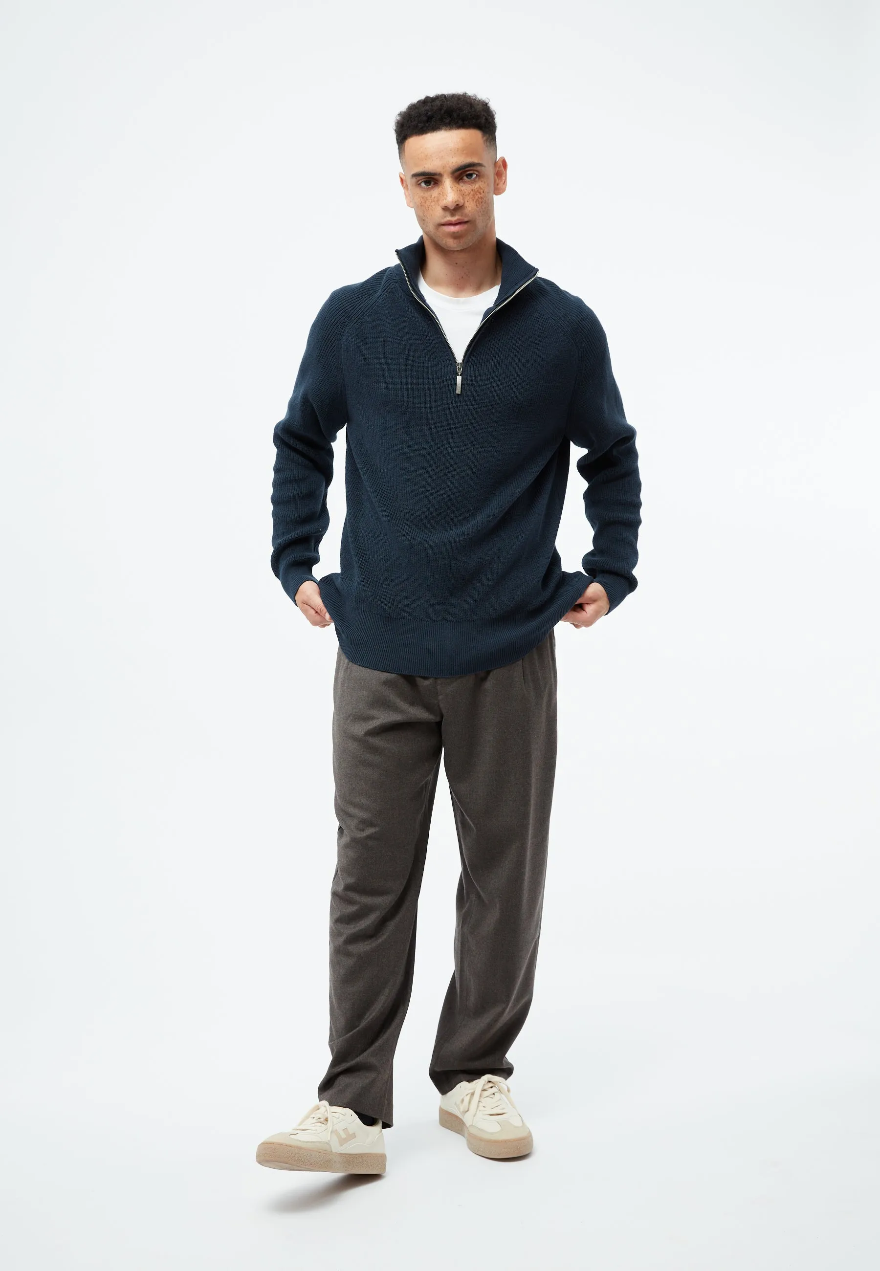 GBFINNEGAN relaxed fit troyer made from organic cotton - Midnight Blue Givn Berlin