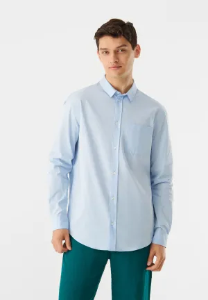 GBFRANCIS organic cotton shirt with classic turn-down collar - Ice Blue (Melange) Givn Berlin