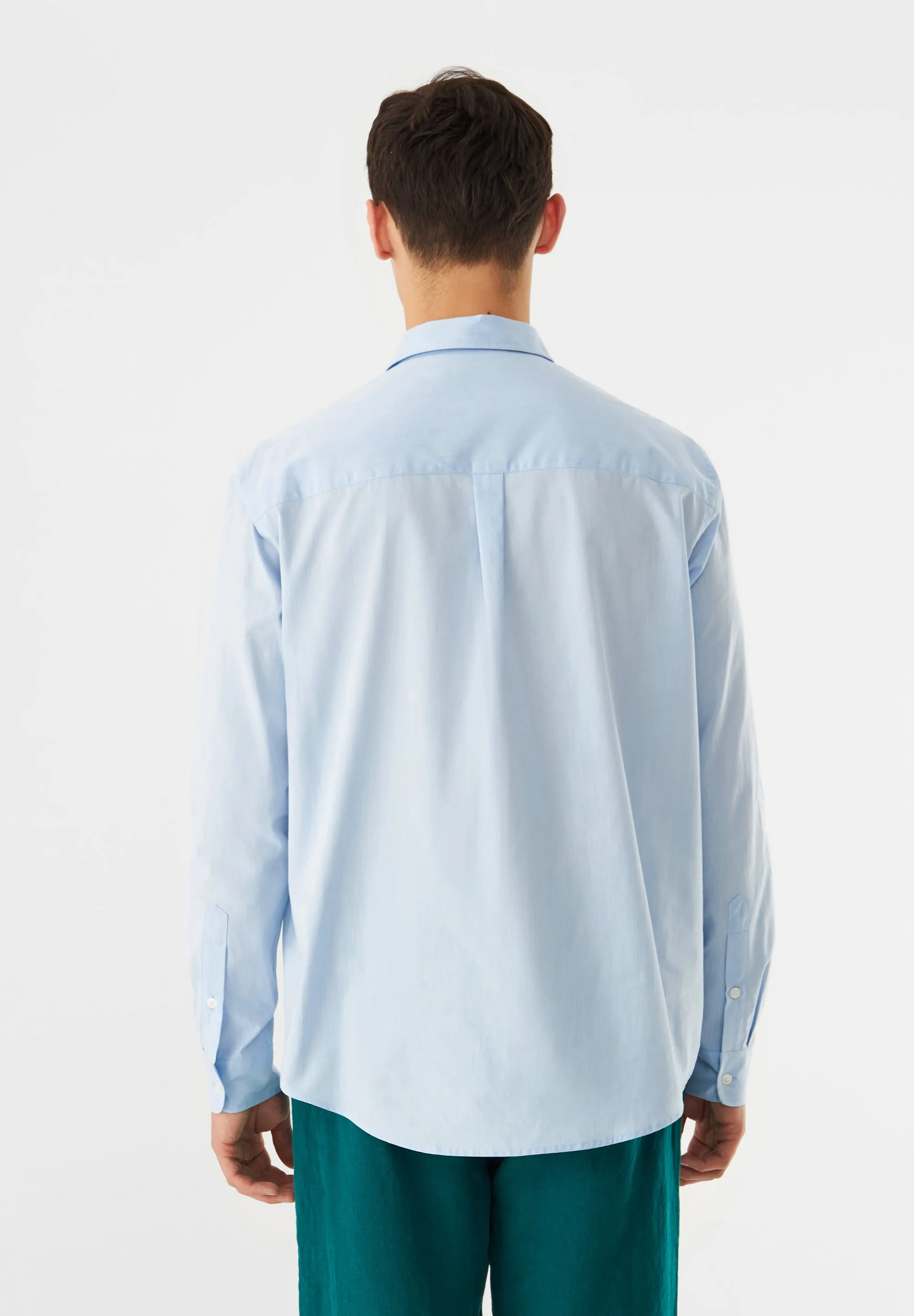 GBFRANCIS organic cotton shirt with classic turn-down collar - Ice Blue (Melange) Givn Berlin