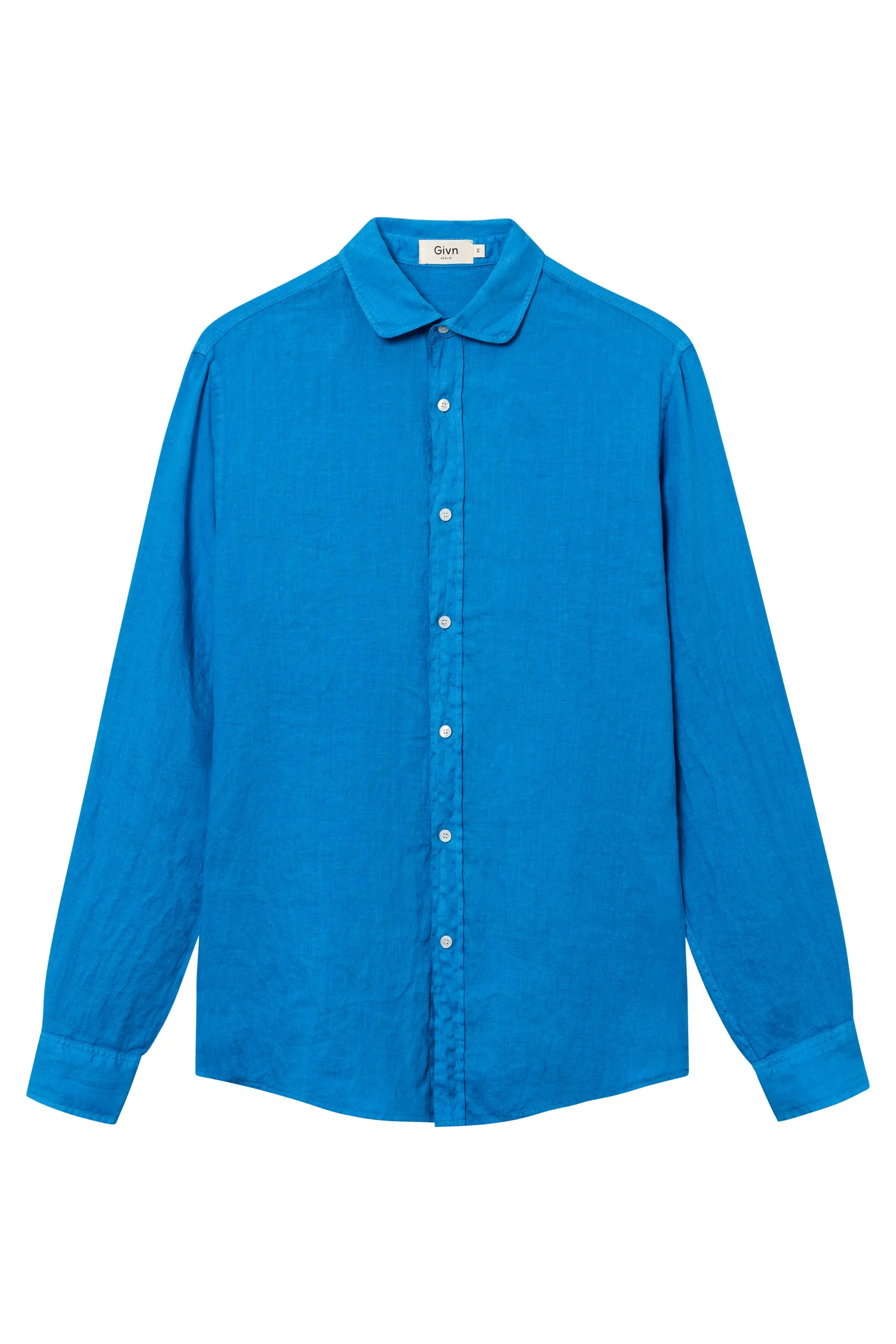 GBKAMIL linen shirt with classic turn-down collar - French Blue (Linen) Givn Berlin
