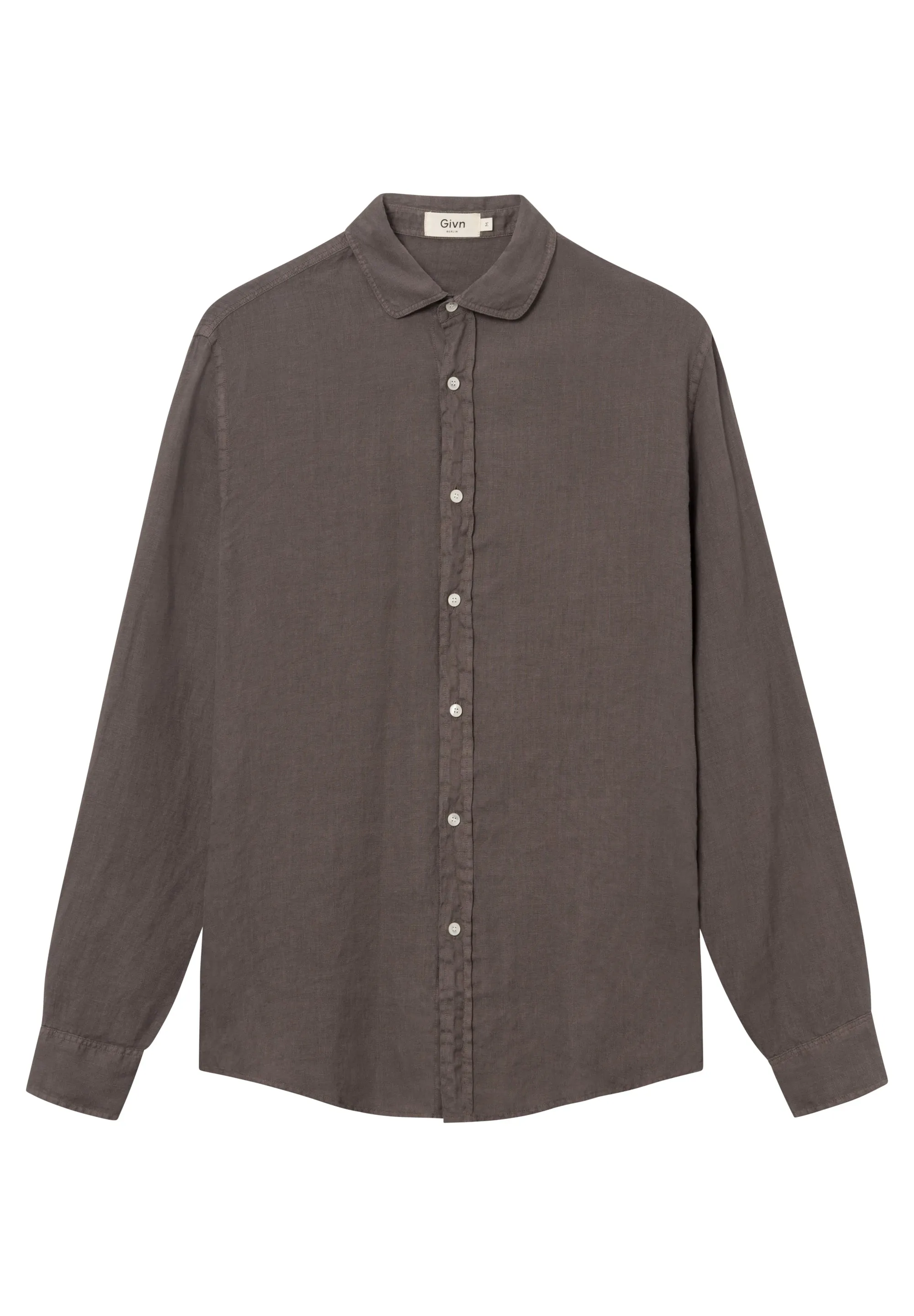 GBKAMIL linen shirt with classic turn-down collar - Taupe (Linen) Givn Berlin