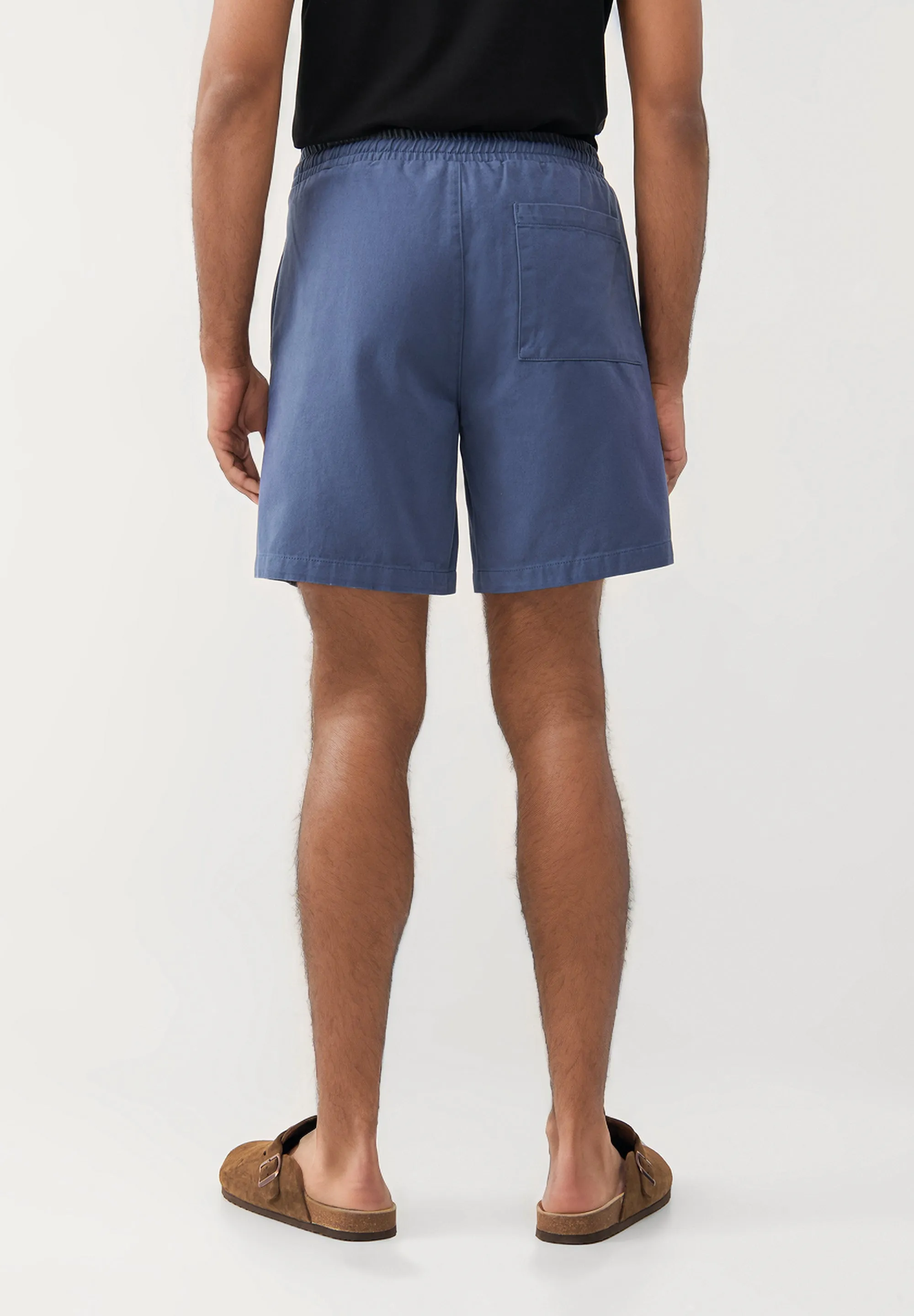 GBLAURIN Organic Cotton Shorts With Eastic Waistband - Steel Blue Givn Berlin
