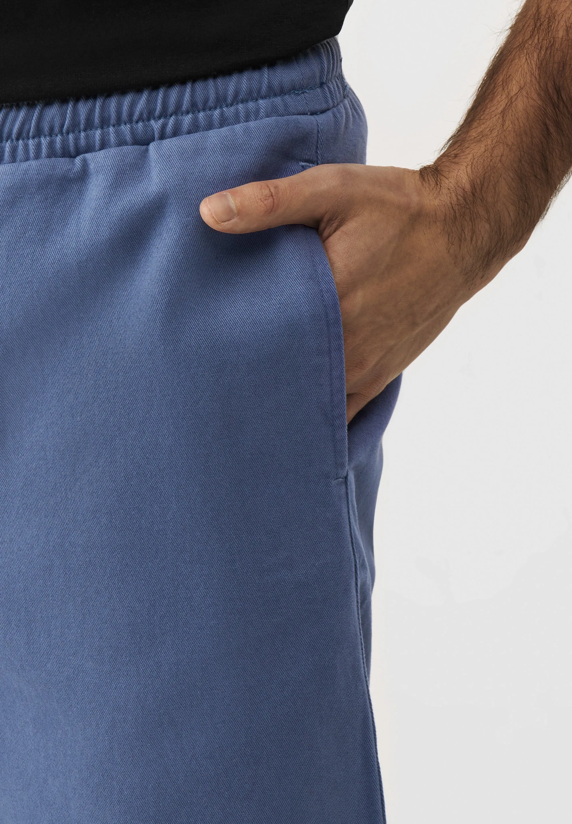 GBLAURIN Organic Cotton Shorts With Eastic Waistband - Steel Blue Givn Berlin
