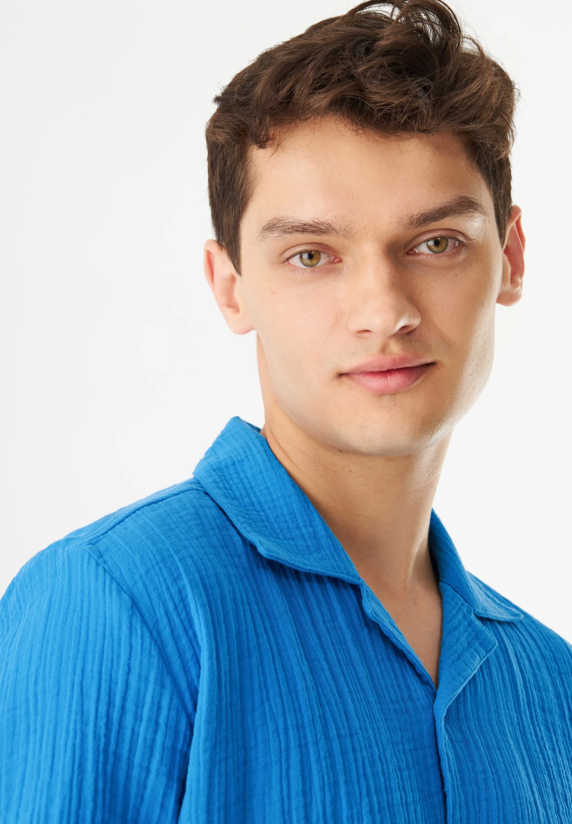 GBLUCA short sleeve shirt made from organic cotton - French Blue (muslin) Givn Berlin