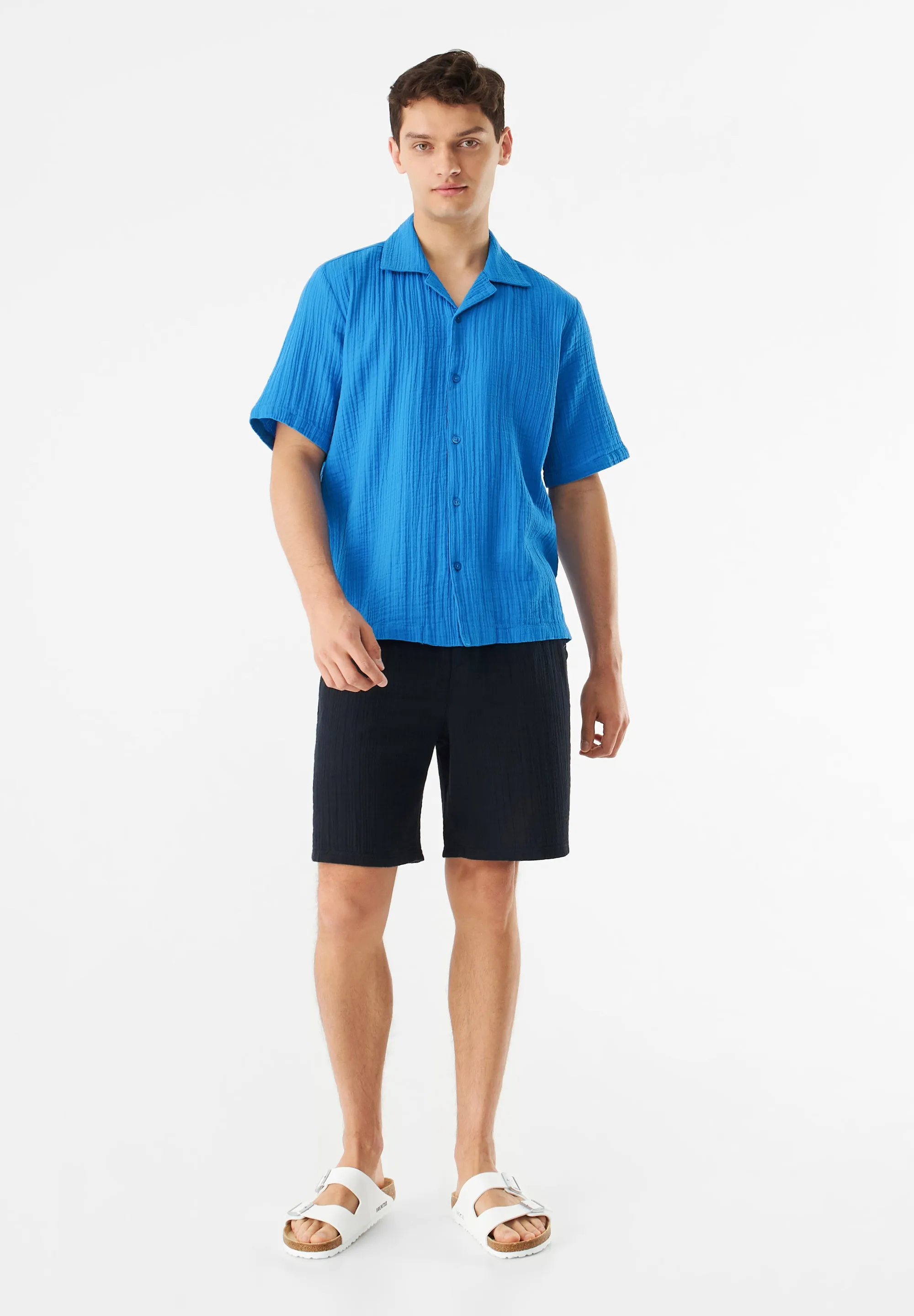 GBLUCA short sleeve shirt made from organic cotton - French Blue (muslin) Givn Berlin