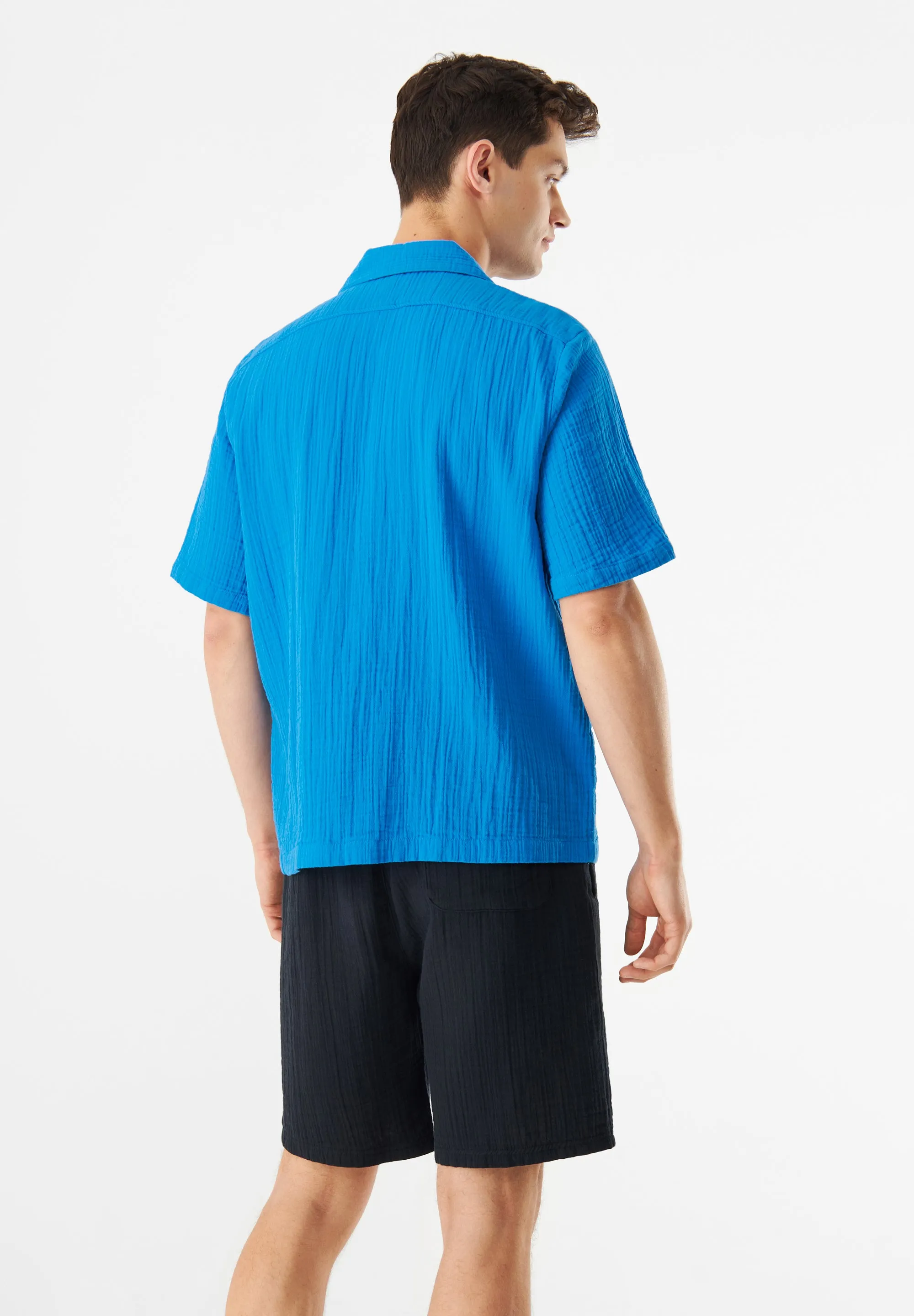 GBLUCA short sleeve shirt made from organic cotton - French Blue (muslin) Givn Berlin
