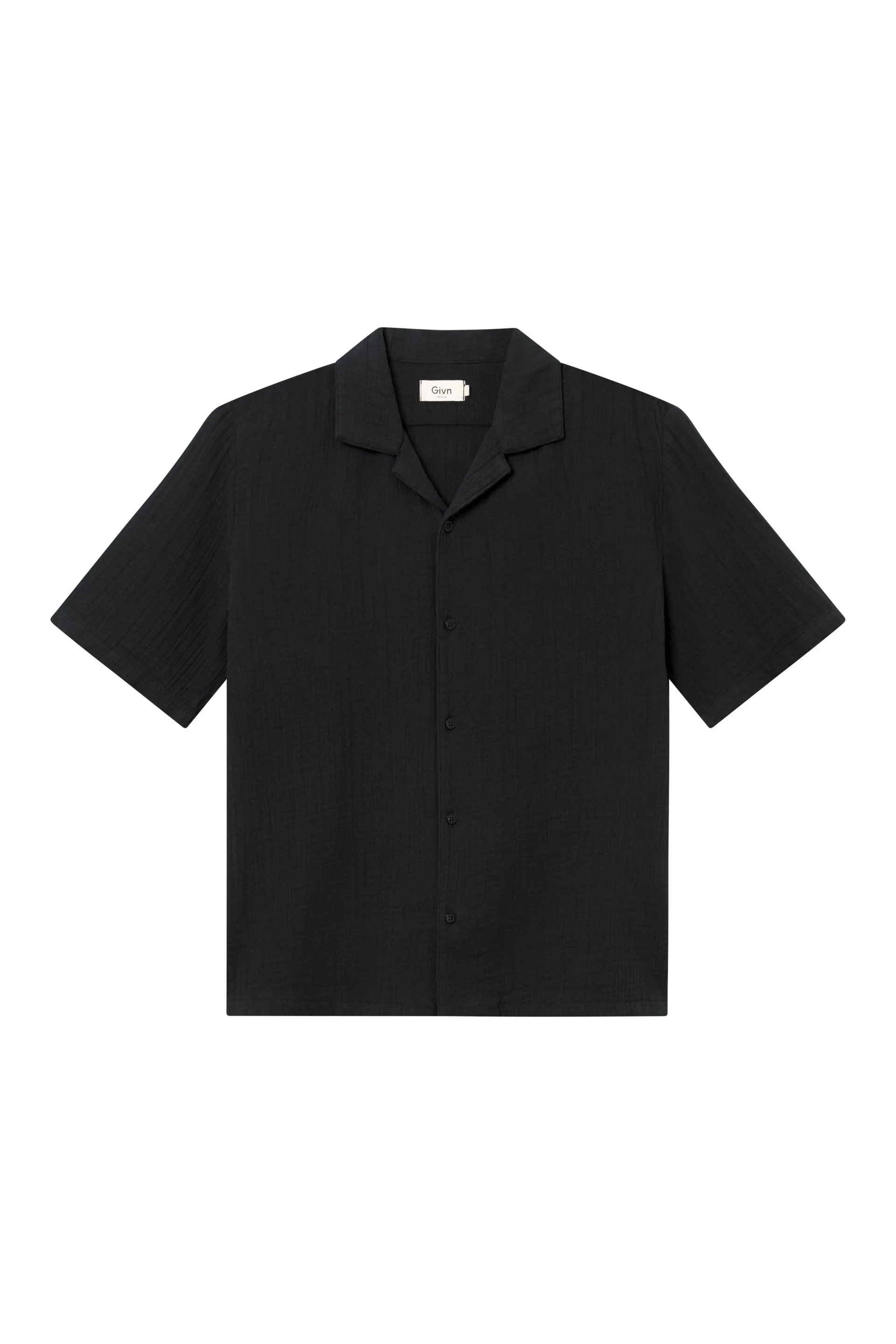 GBLUCA short-sleeved shirt made from organic cotton - Black (muslin) Givn Berlin