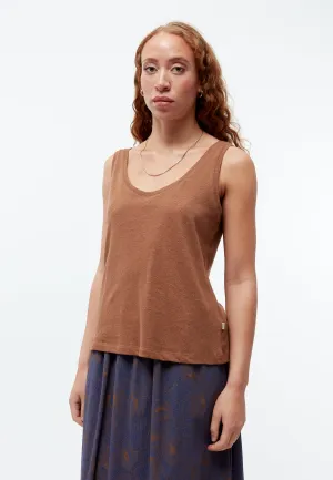 GBMAISIE tank top in cotton/linen mix - Pecan Brown (Linen) Givn Berlin