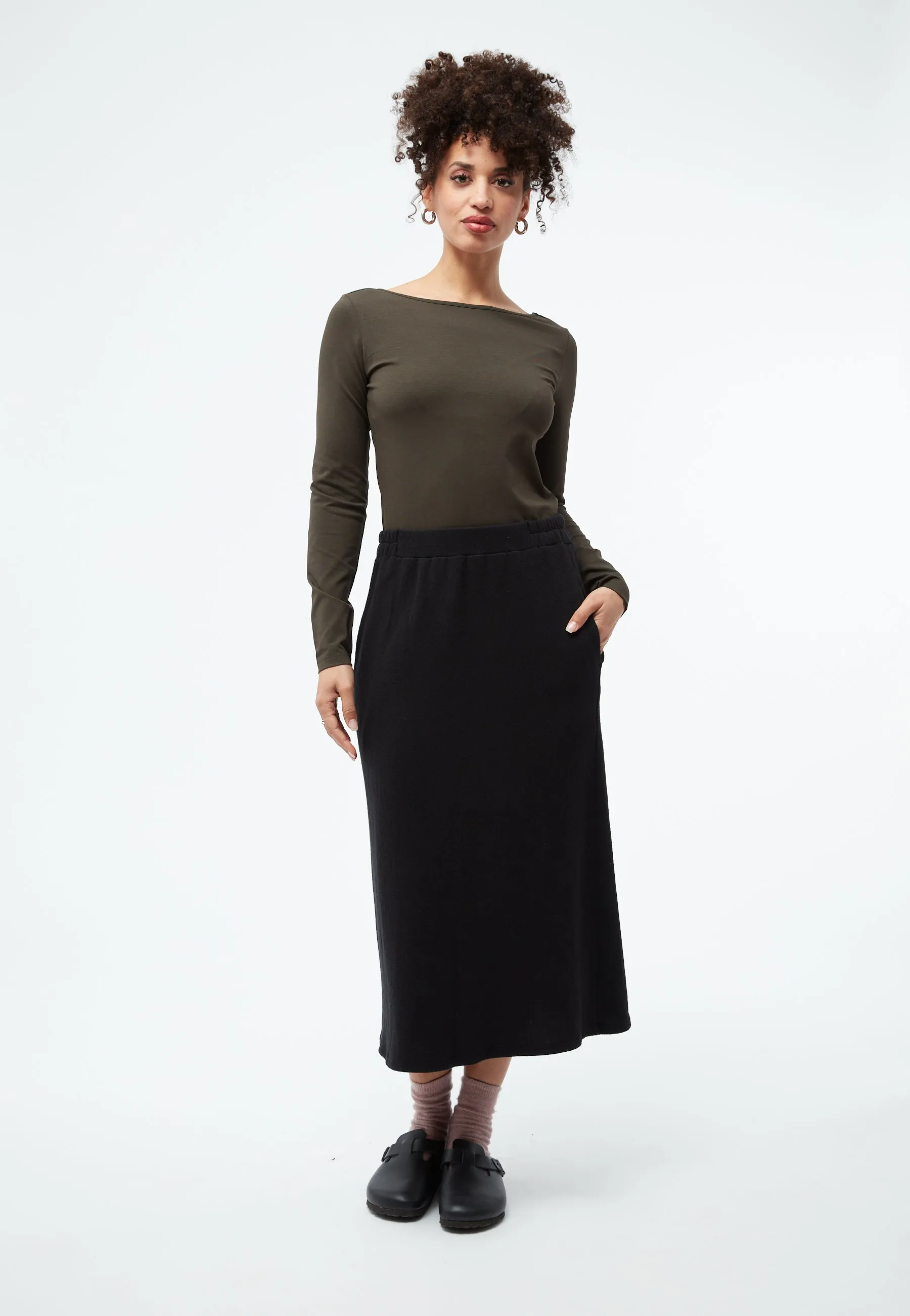 GBMIMI longsleeve in organic cotton with a low-cut back - Dark Olive Givn Berlin