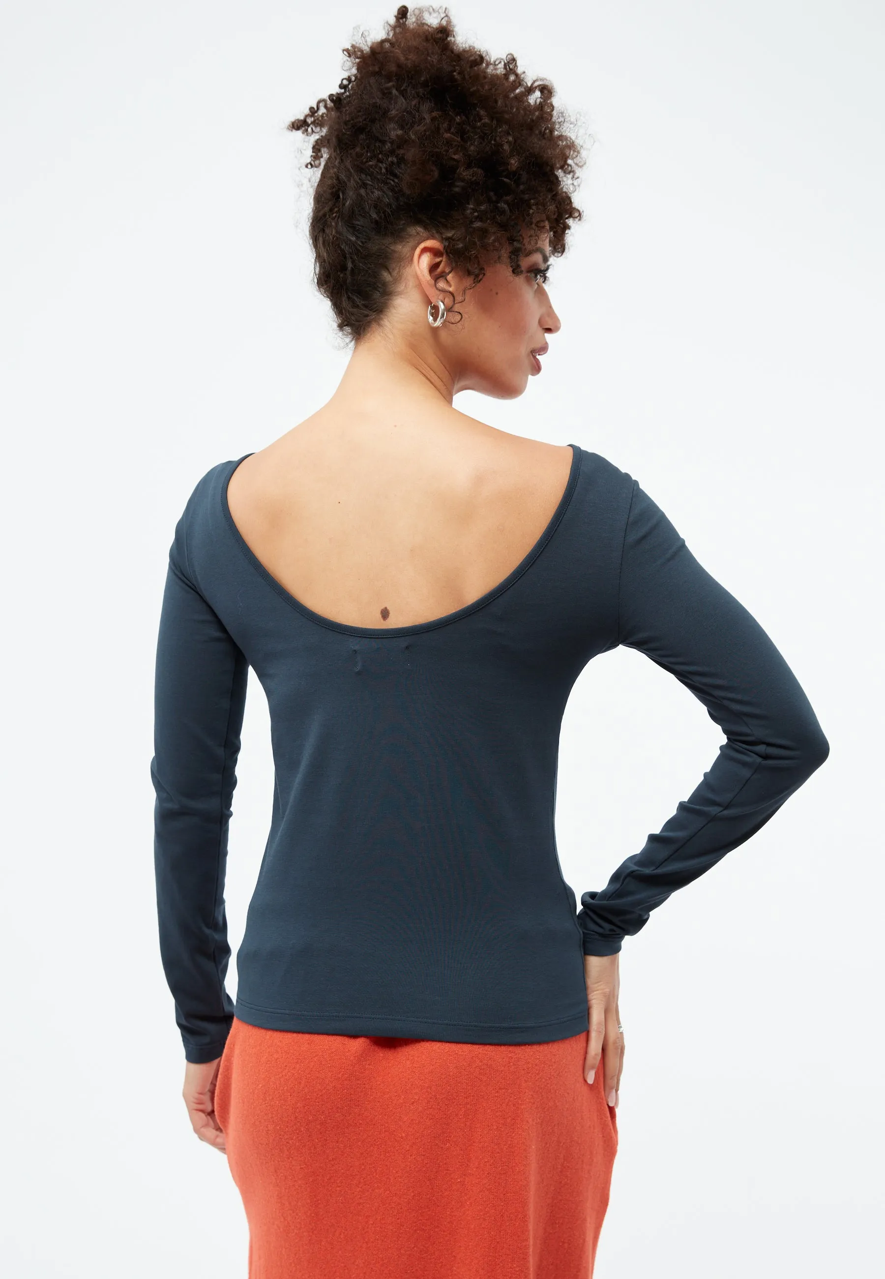 GBMIMI longsleeve made from organic cotton with a low-cut back - Midnight Blue Givn Berlin