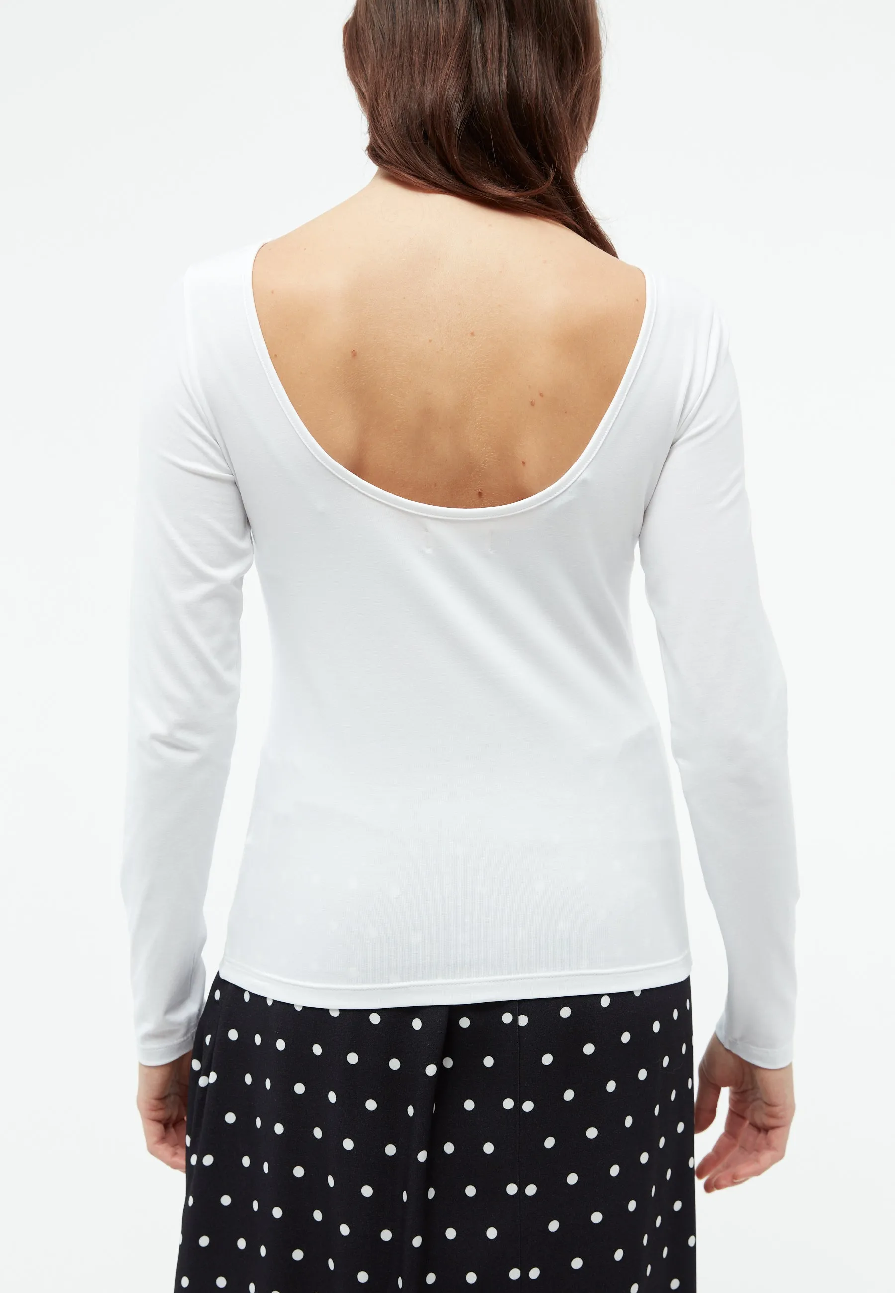 GBMIMI organic cotton longsleeve with a low-cut back - White Givn Berlin