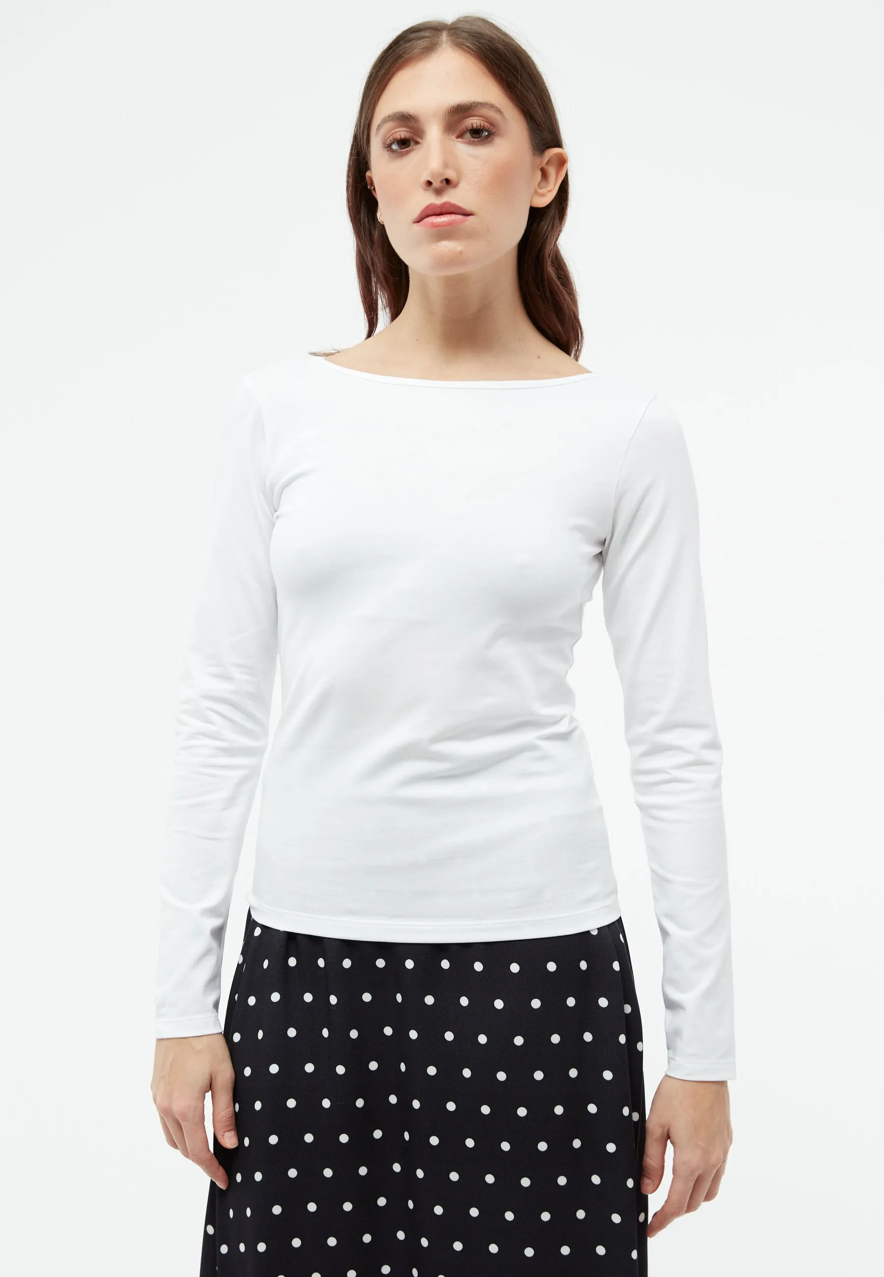 GBMIMI organic cotton longsleeve with a low-cut back - White Givn Berlin