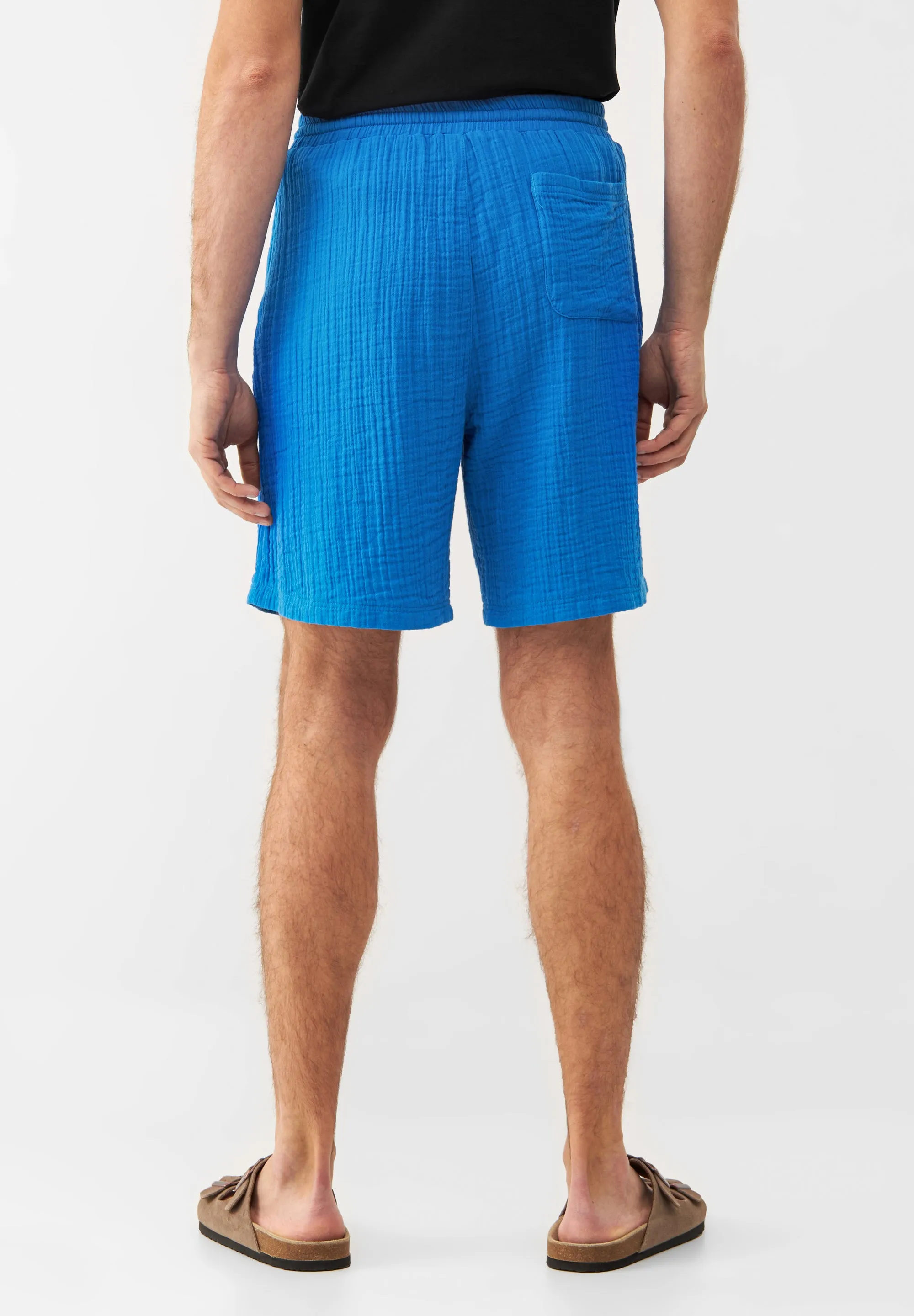 GBPASCAL organic cotton muslin shorts with elastic waistband - French Blue (muslin) Givn Berlin