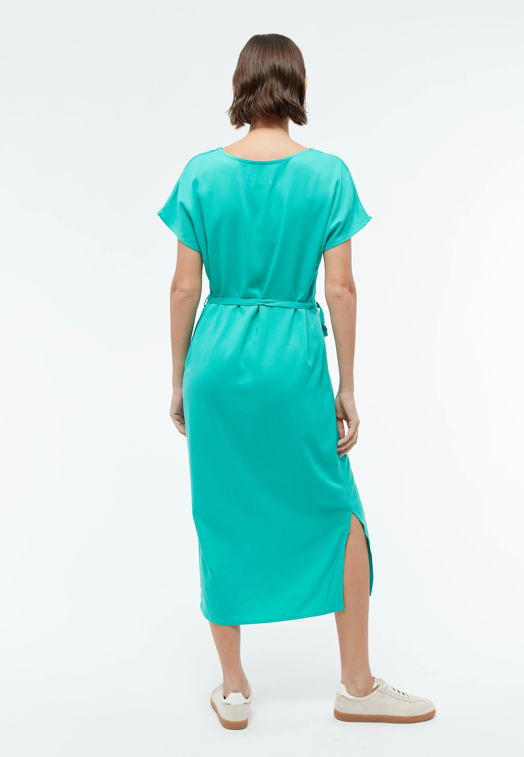 GBPHILINE Relaxed Fit Dress From LENZING™ ECOVERO™ With Belt - Amalfi Green Givn Berlin