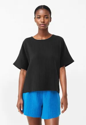 GBPINA relaxed fit muslin T-shirt made from organic cotton - Black (muslin) Givn Berlin