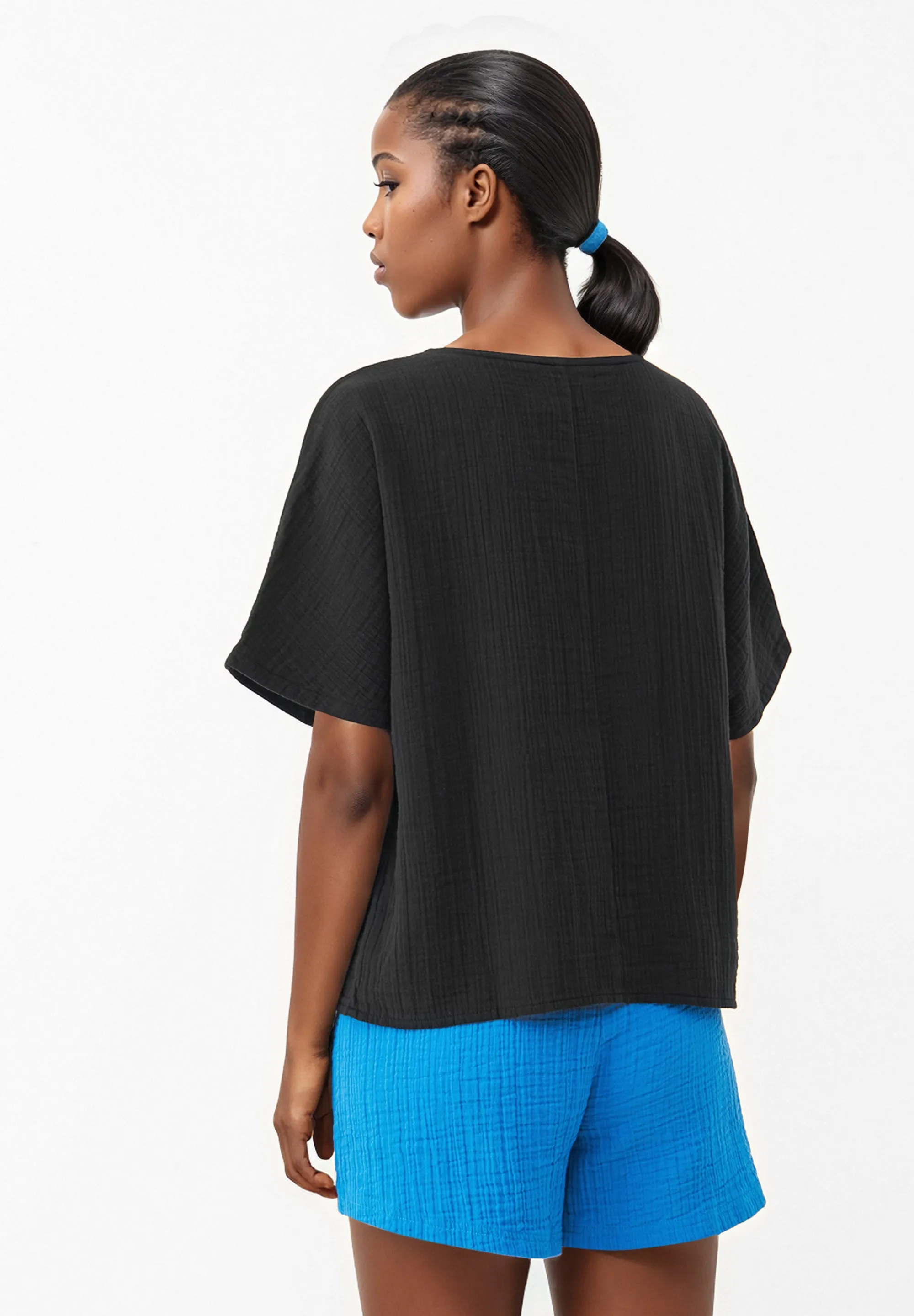 GBPINA relaxed fit muslin T-shirt made from organic cotton - Black (muslin) Givn Berlin