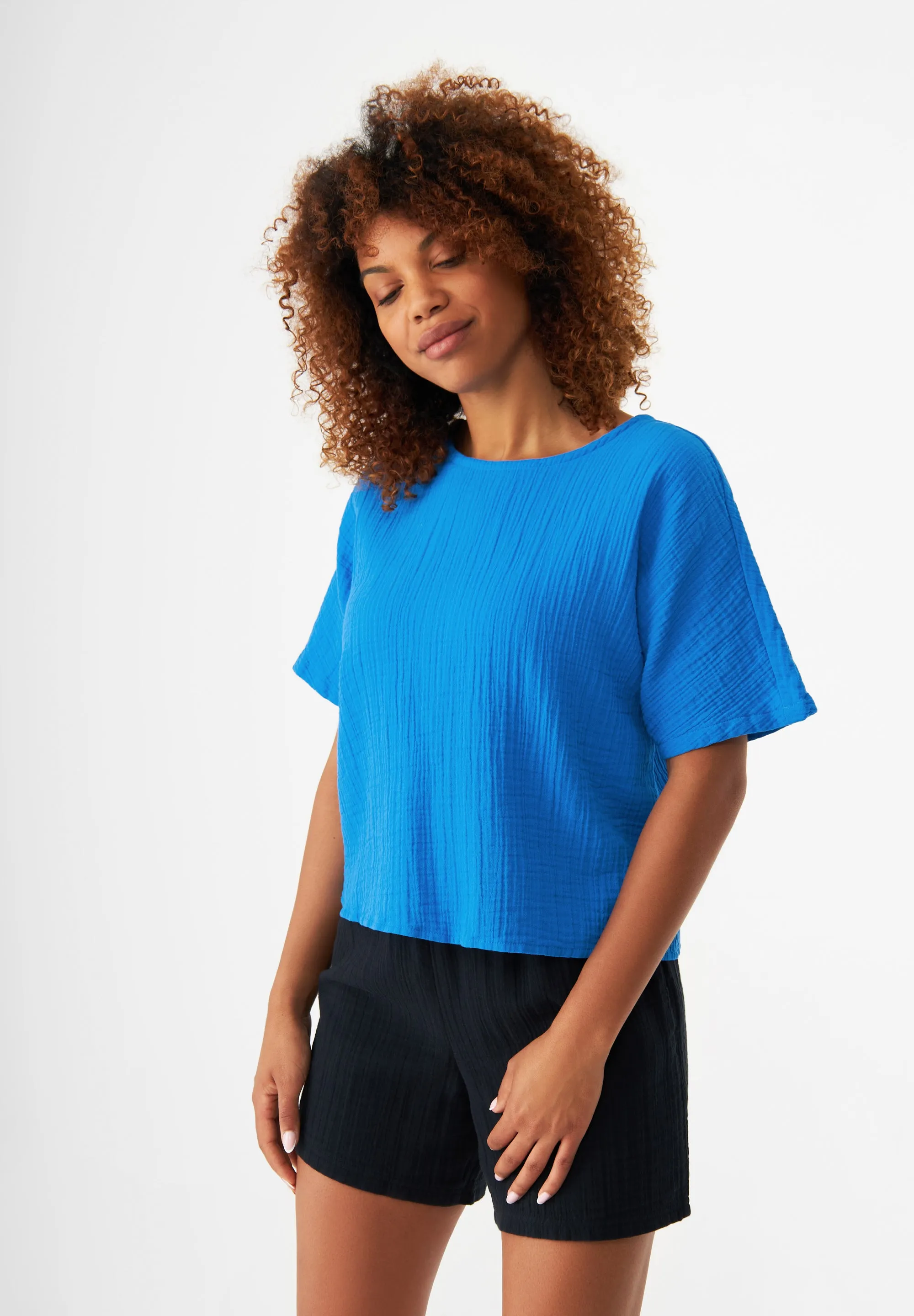 GBPINA relaxed fit muslin T-shirt made from organic cotton - French Blue (muslin) Givn Berlin