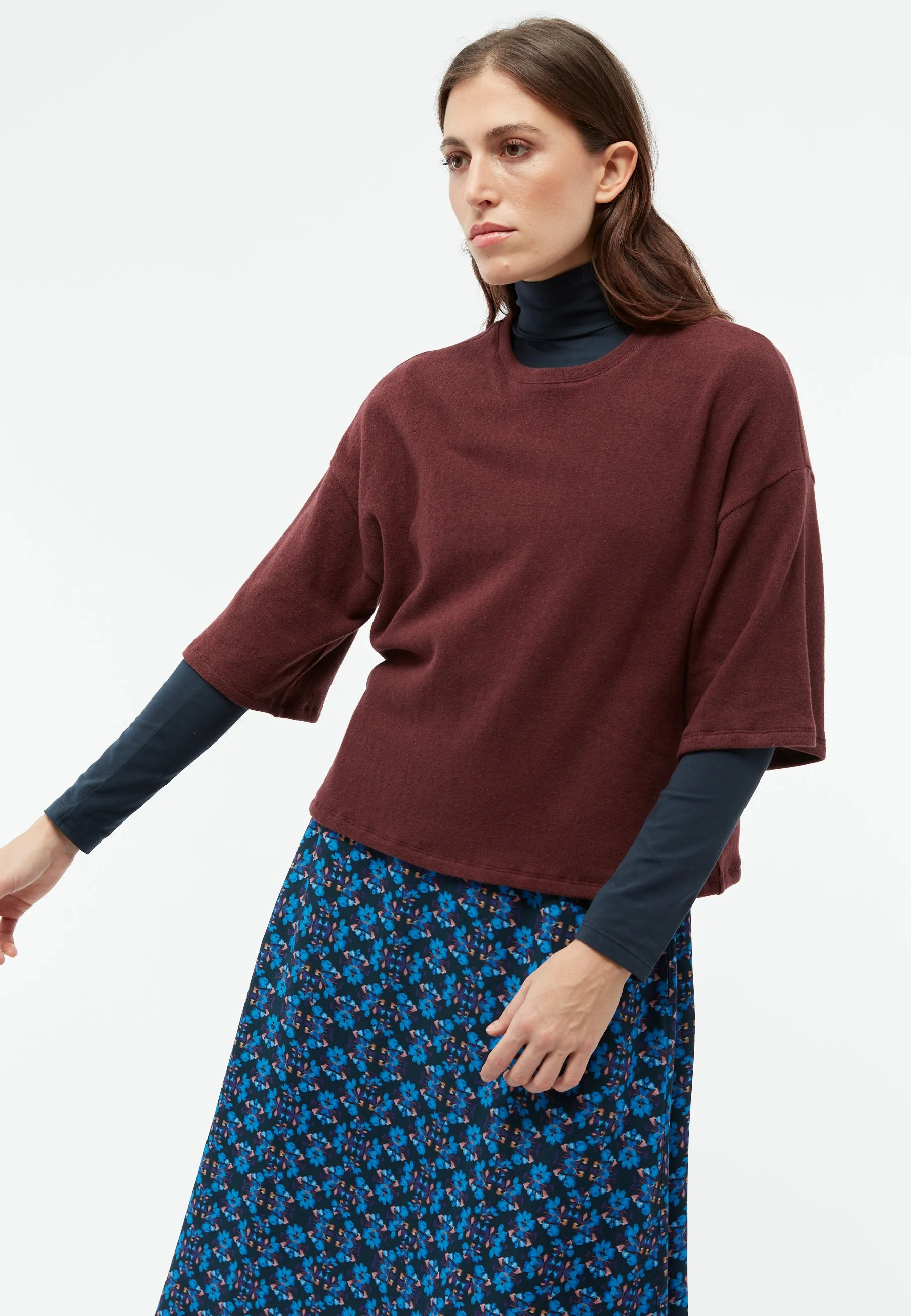 GBSELMA sweater made from recycled cotton - eggplant Givn Berlin