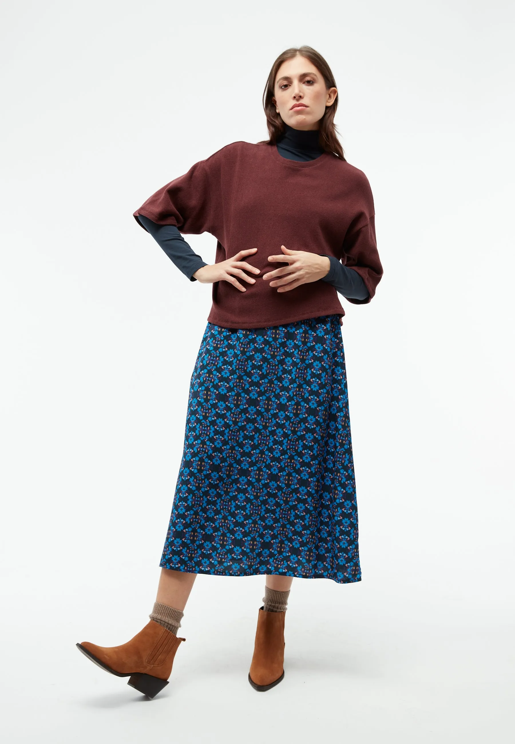 GBSELMA sweater made from recycled cotton - eggplant Givn Berlin