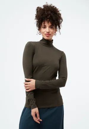 GBVIDA organic cotton longsleeve with turtleneck - Dark Olive Givn Berlin