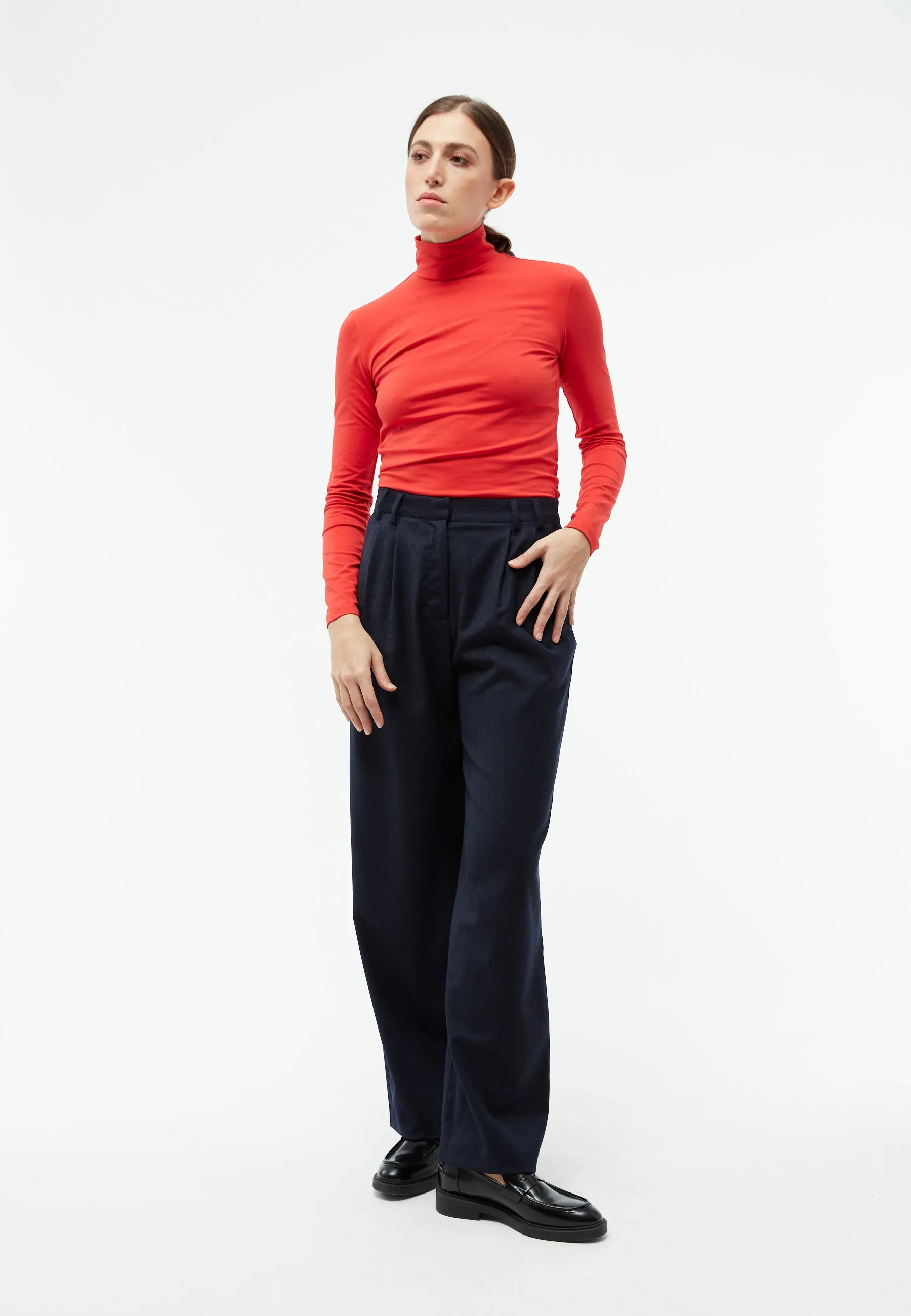GBVIDA organic cotton longsleeve with turtleneck - Tomato Red Givn Berlin
