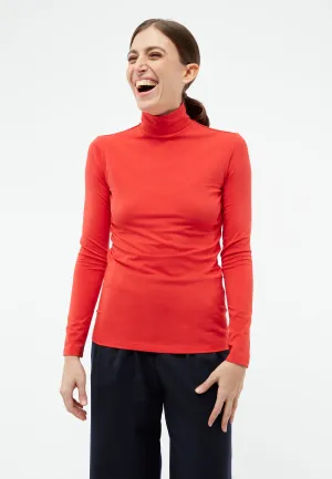 GBVIDA organic cotton longsleeve with turtleneck - Tomato Red Givn Berlin