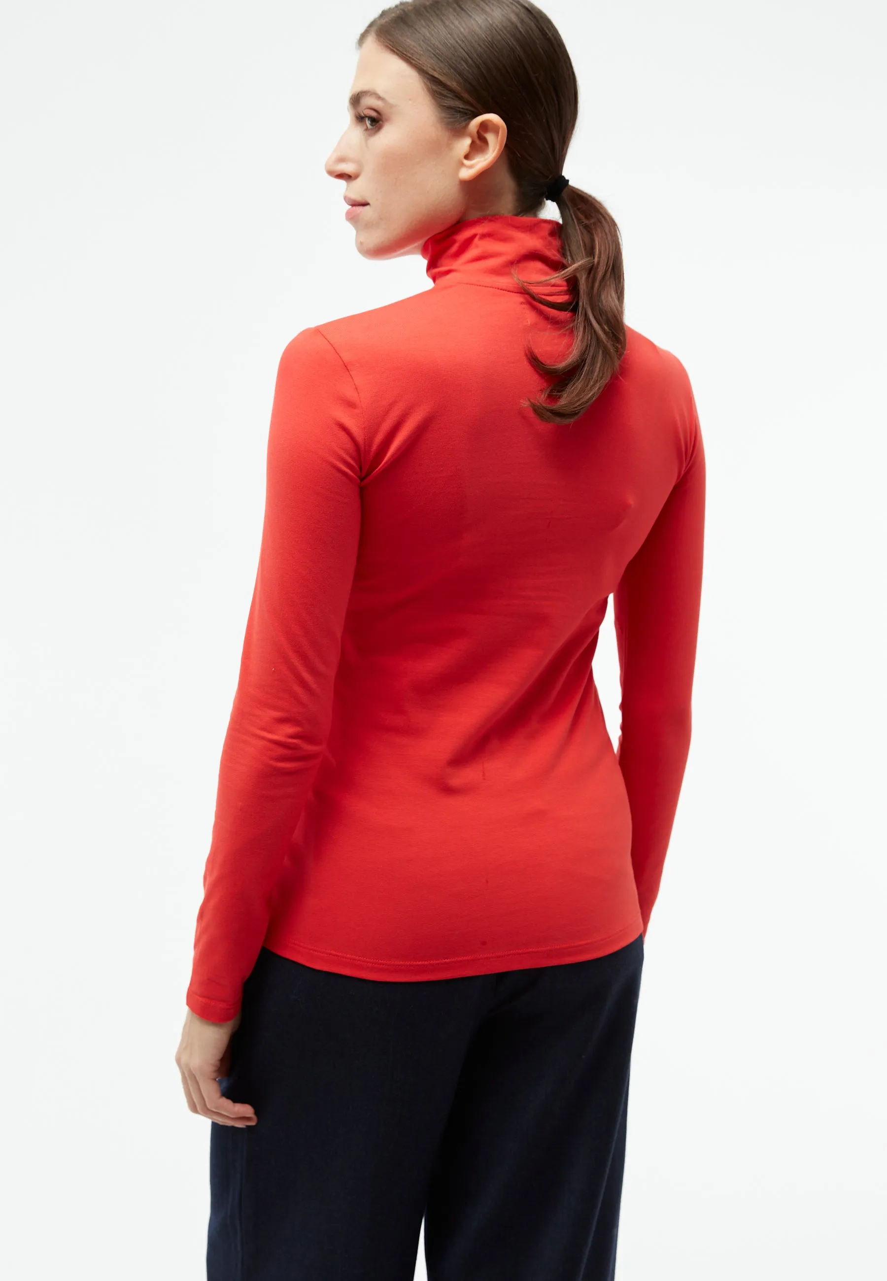 GBVIDA organic cotton longsleeve with turtleneck - Tomato Red Givn Berlin