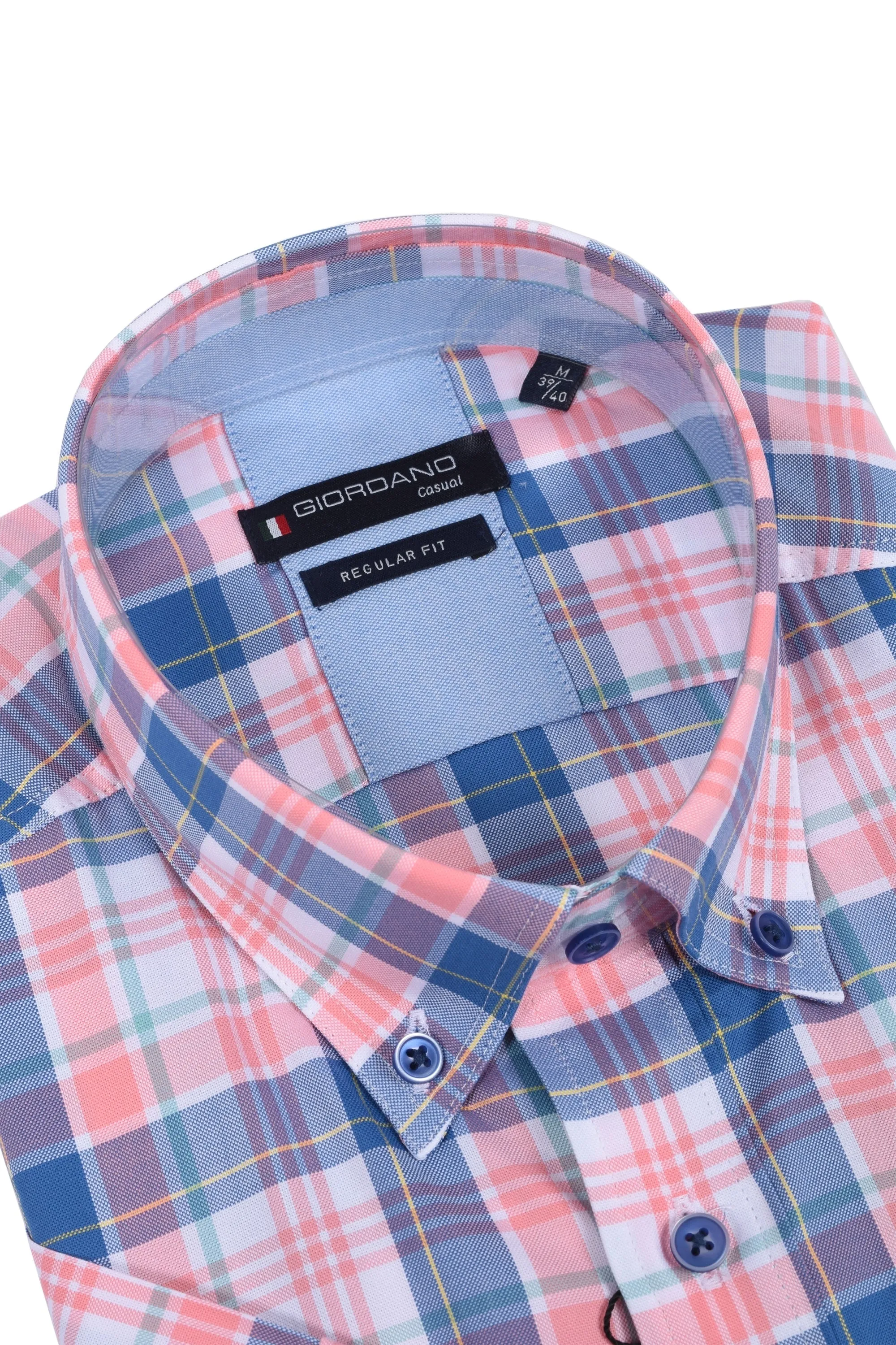 Giordano Regular Fit Shirt Pink Multi Check