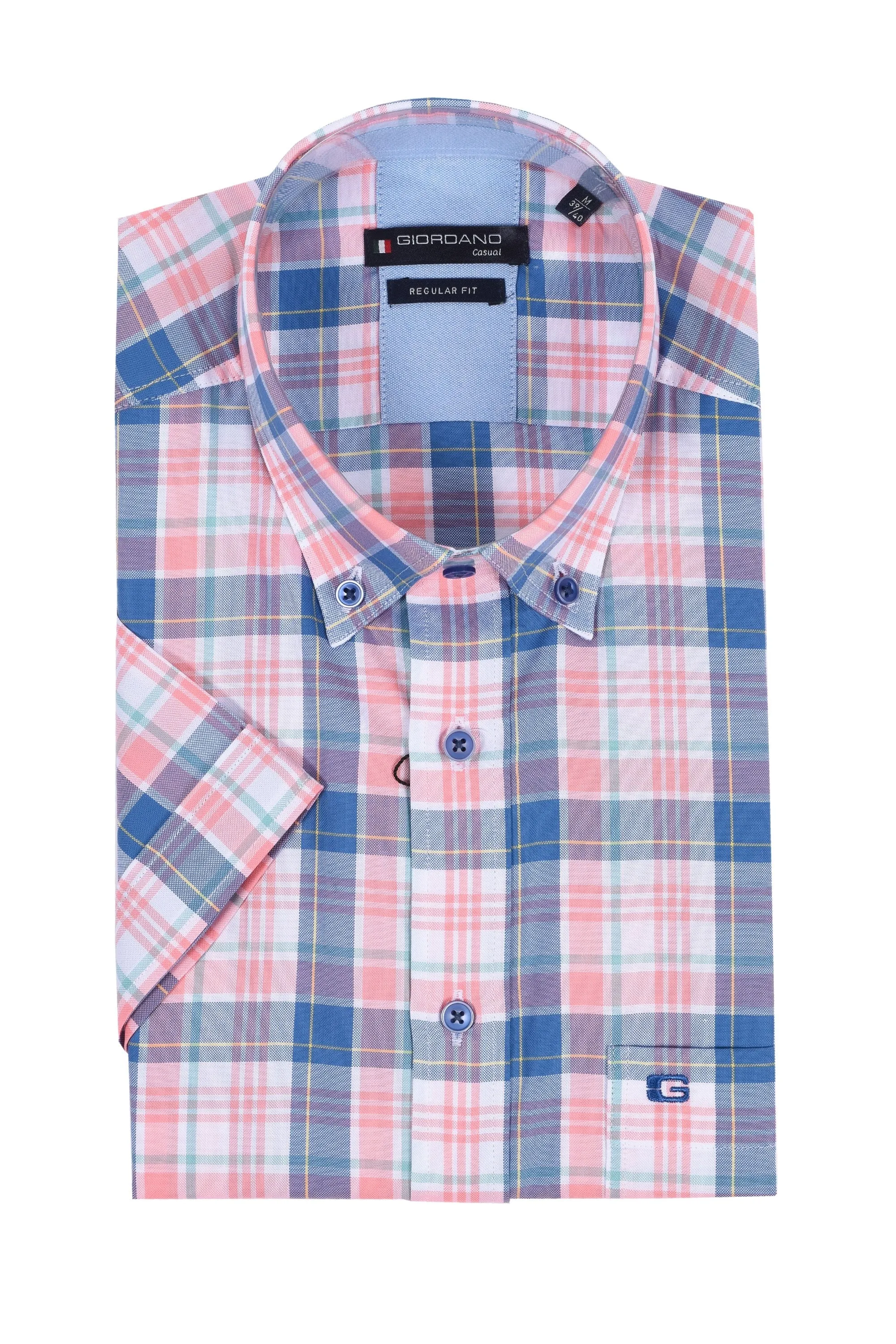 Giordano Regular Fit Shirt Pink Multi Check