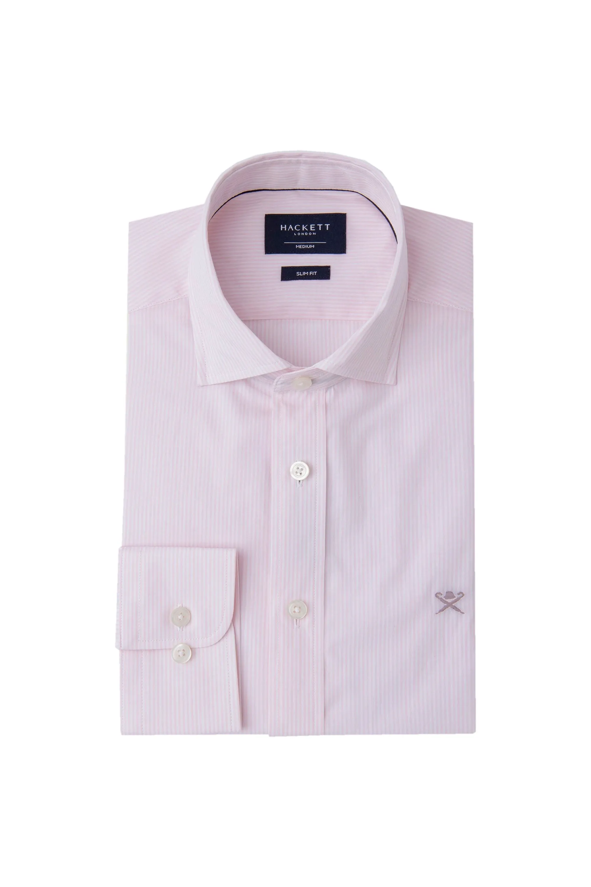 Hackett Ess Fine Bengal Stripe Long Sleeved Shirt Pink Stripe