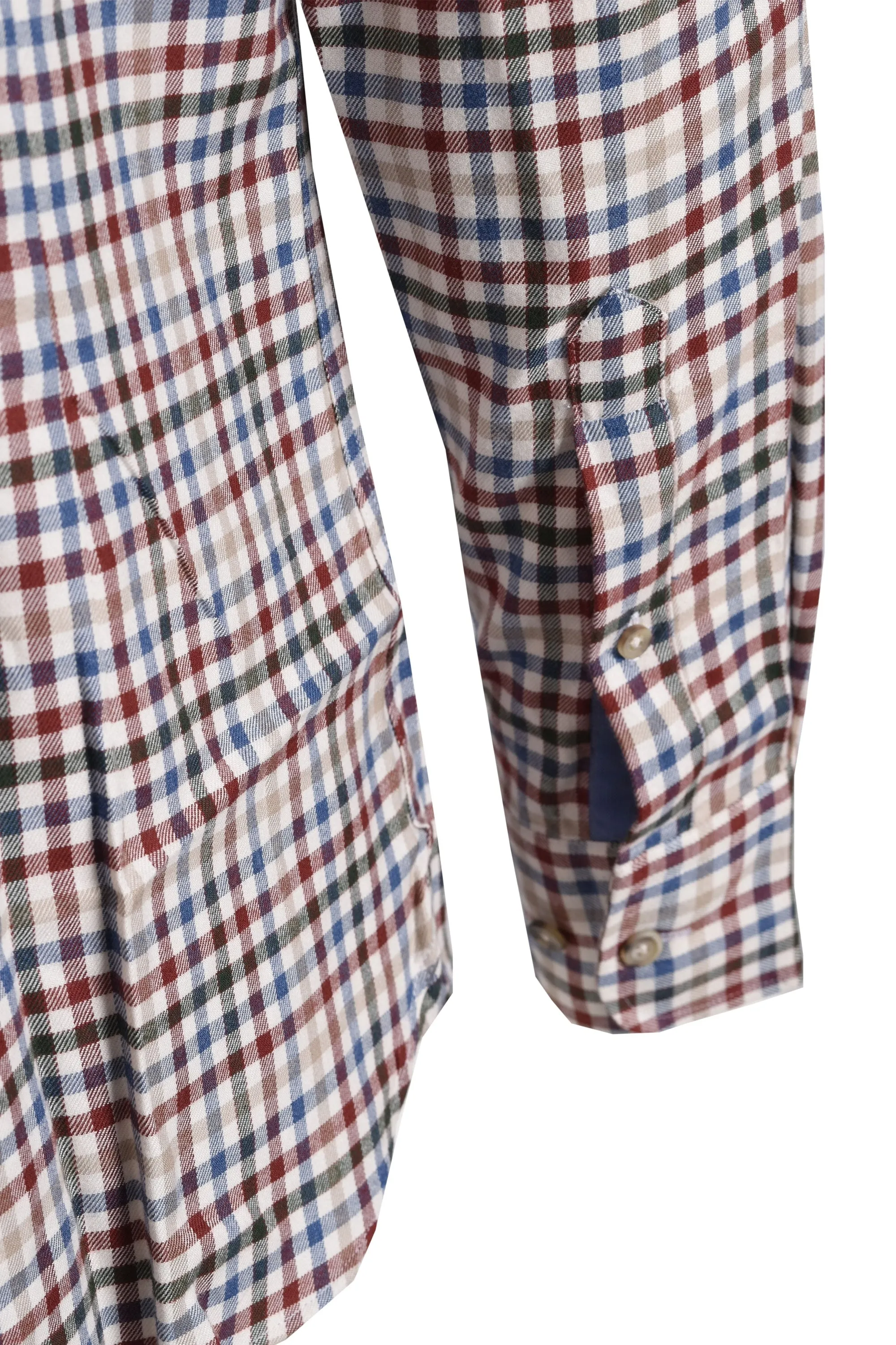 Hackett Flannel 3 Col Gingham Check Shirt Burgundy/Blue/Green
